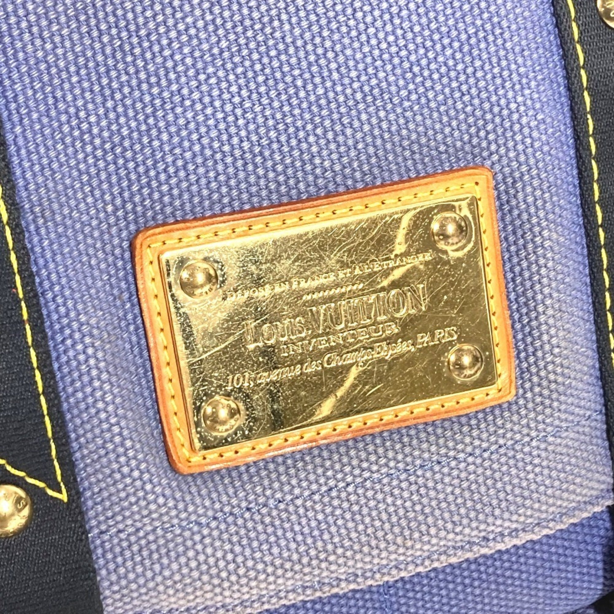 Louis Vuitton Blue Canvas Shoulder Bag Tote Bag (Pre-Owned)