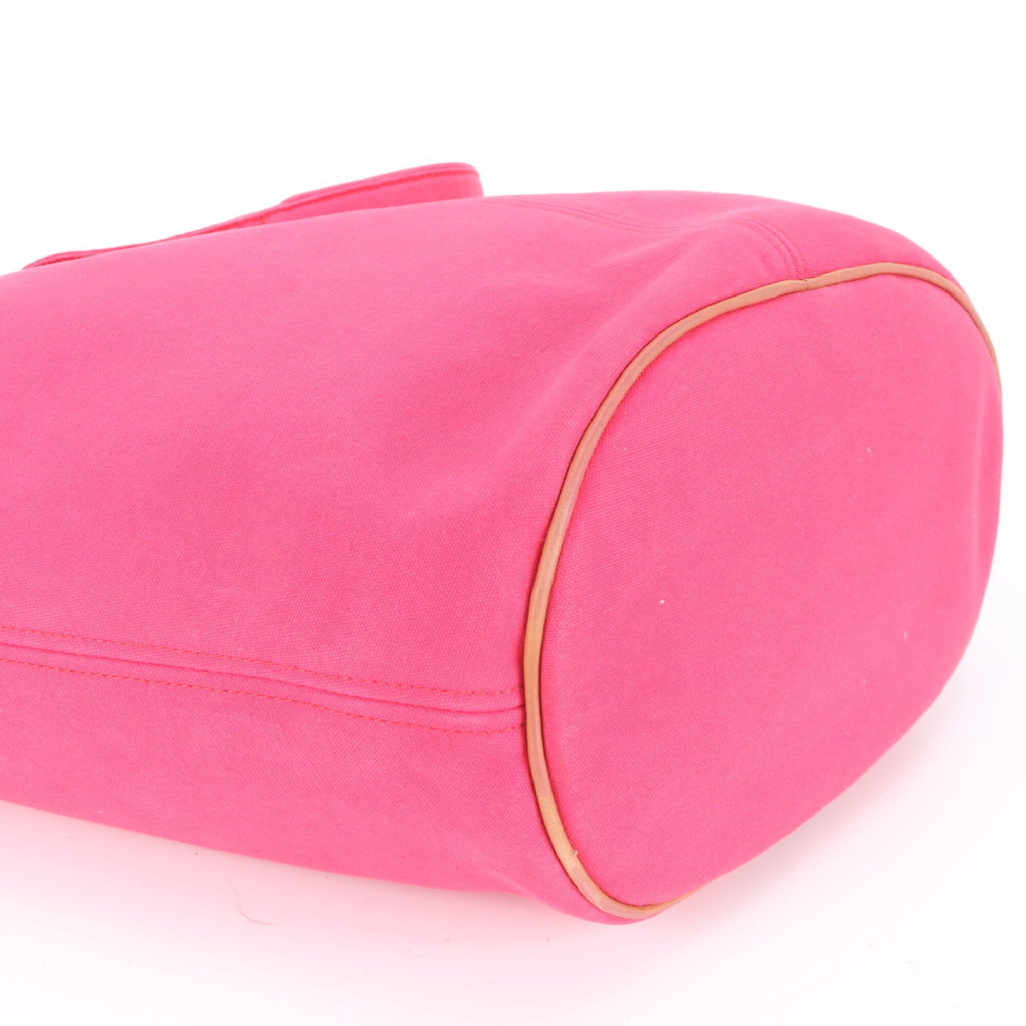 Hermes Pink Leather Canvas Handbag Pouch Shoulder Bag Tote Bag (Pre-Owned)