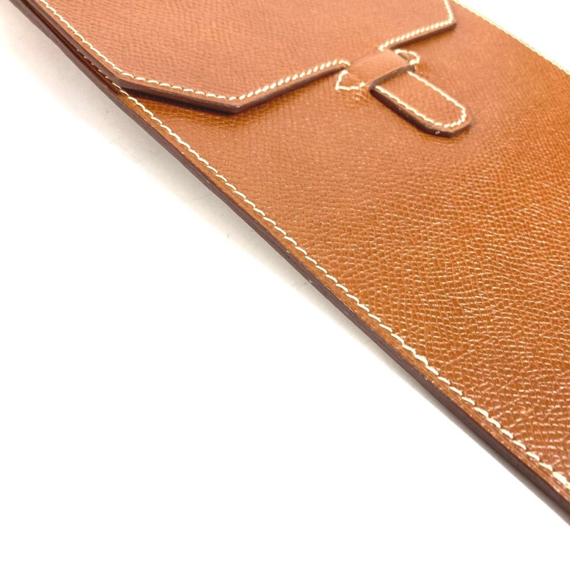 Hermes Brown Leather Pochette Shoulder Bag (Pre-Owned)