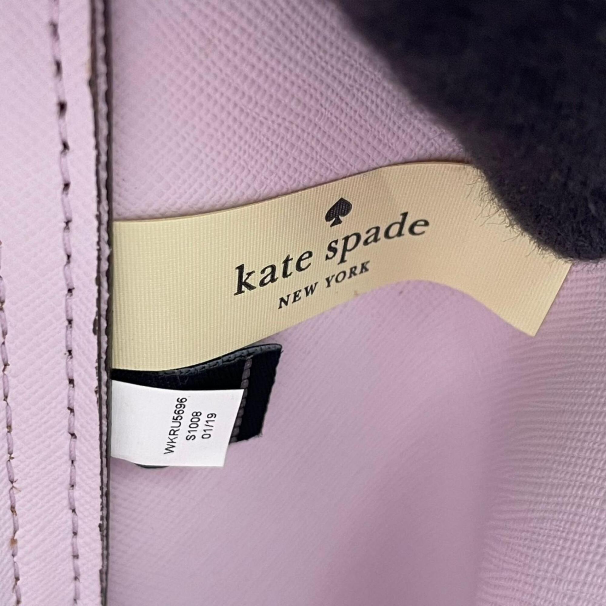 Kate Spade Light Pink White Leather Handbag Shoulder Bag Tote Bag (Pre-Owned)