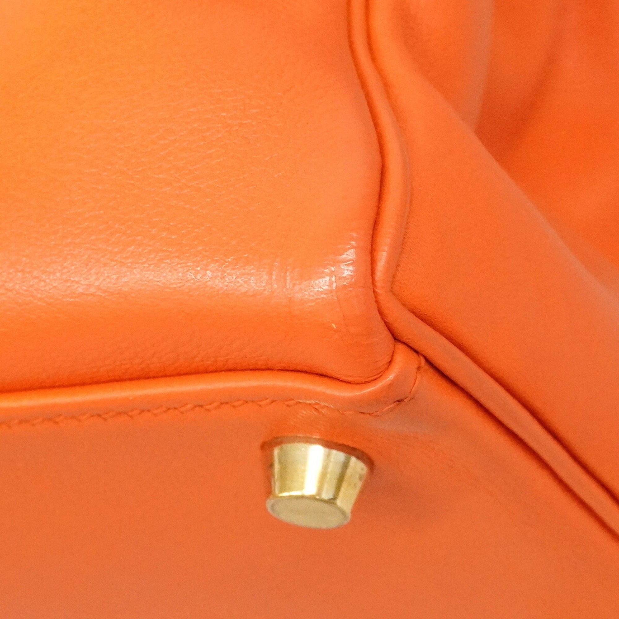 Hermes Orange Gulliver Leather Handbag (Pre-Owned)