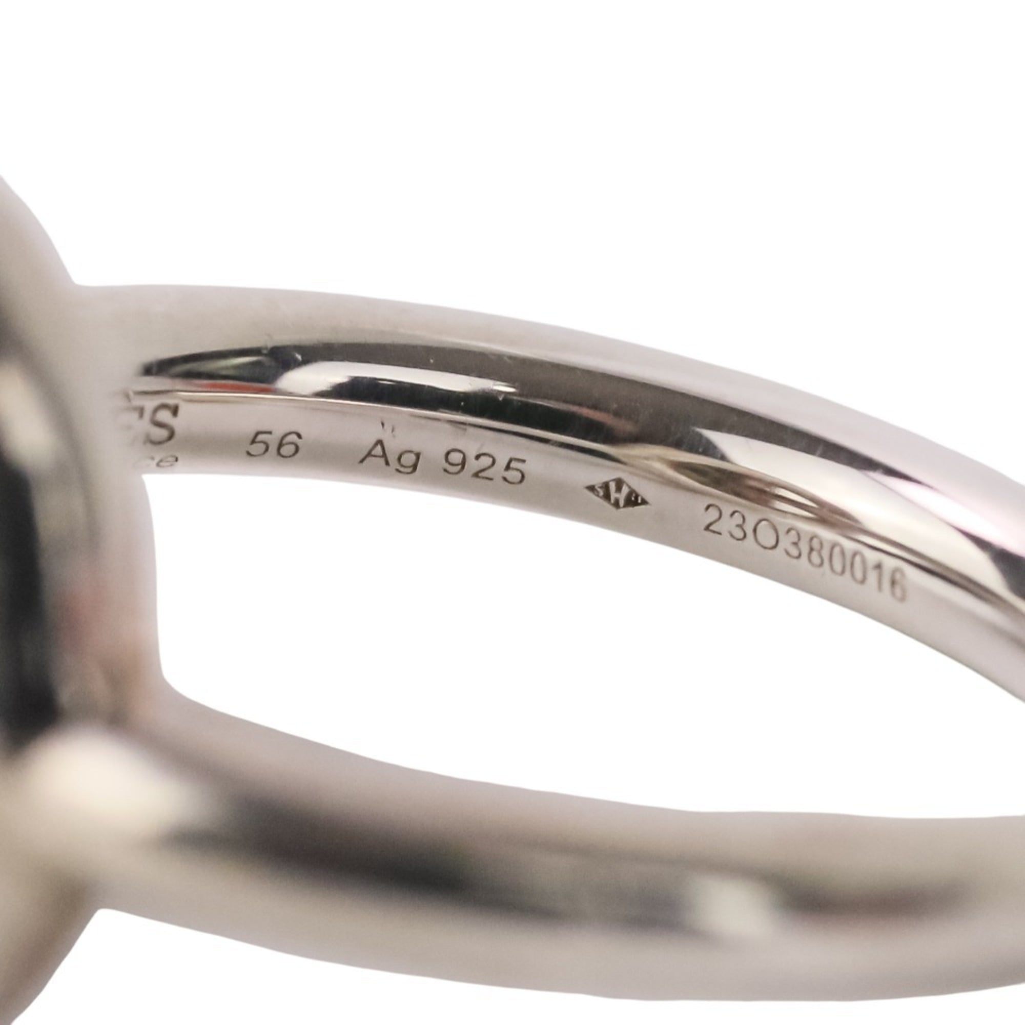 Hermes Silver Silver 925 Band Ring (Pre-Owned)