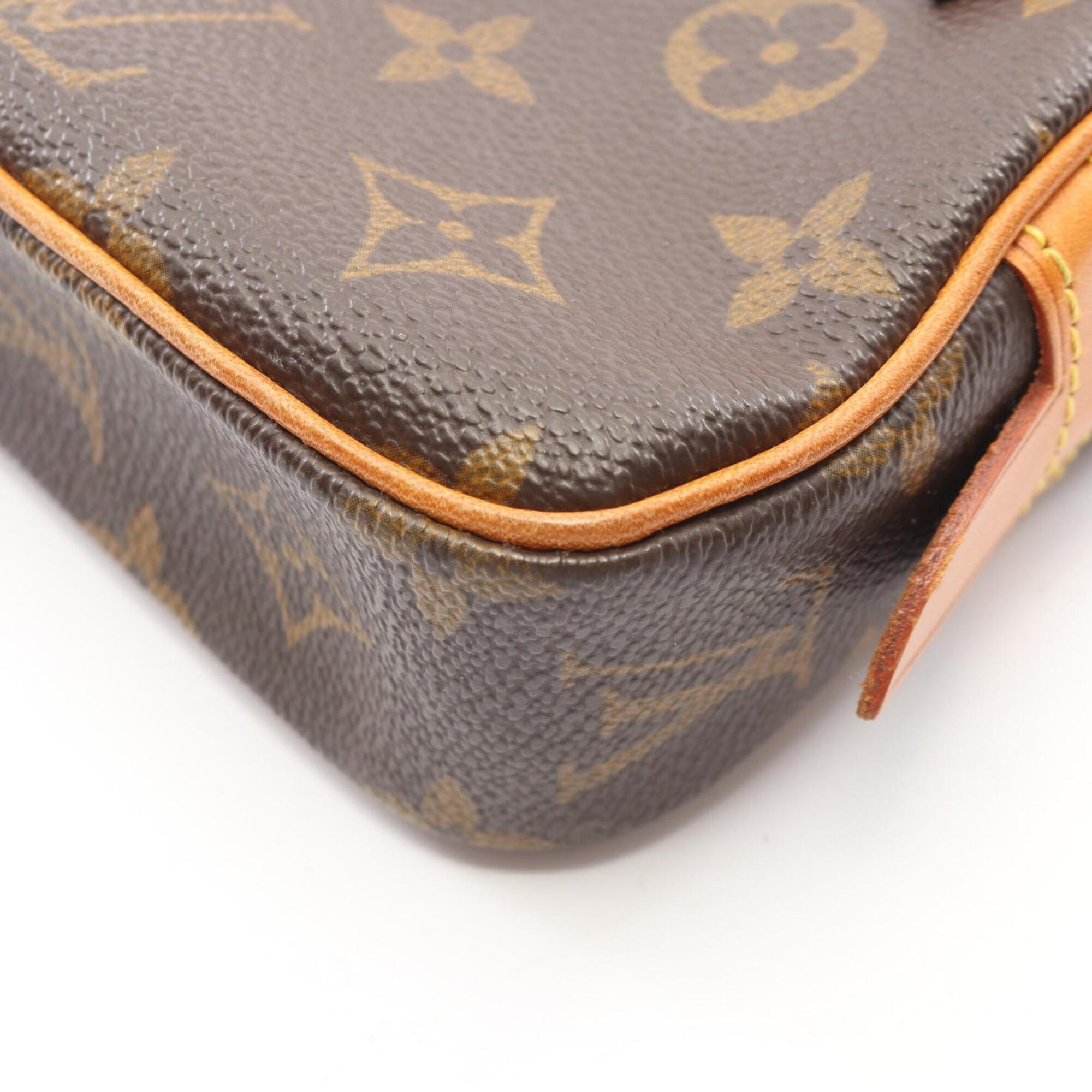 Louis Vuitton Brown Coated Canvas Leather Handbag Shoulder Bag (Pre-Owned)