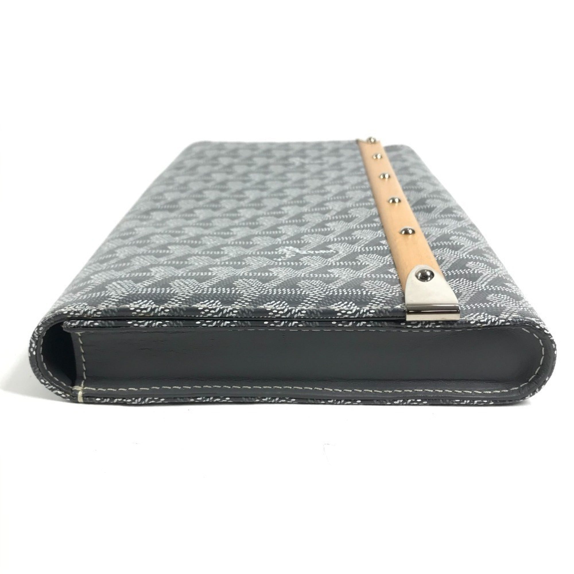 Goyard Gray Pvc Leather Clutch Bag Handbag (Pre-Owned)