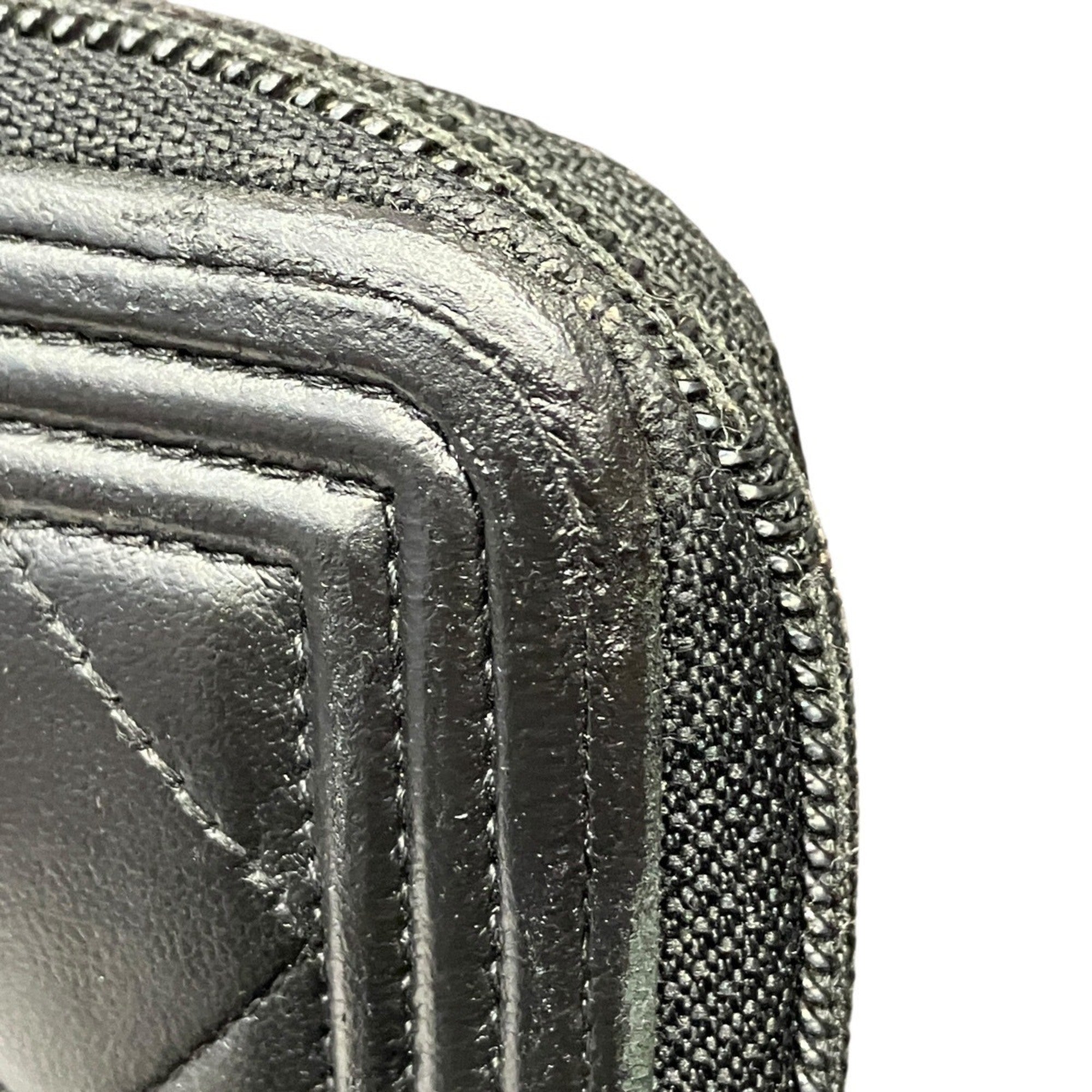 Chanel Black Leather Long Wallet (Bi-Fold) (Pre-Owned)
