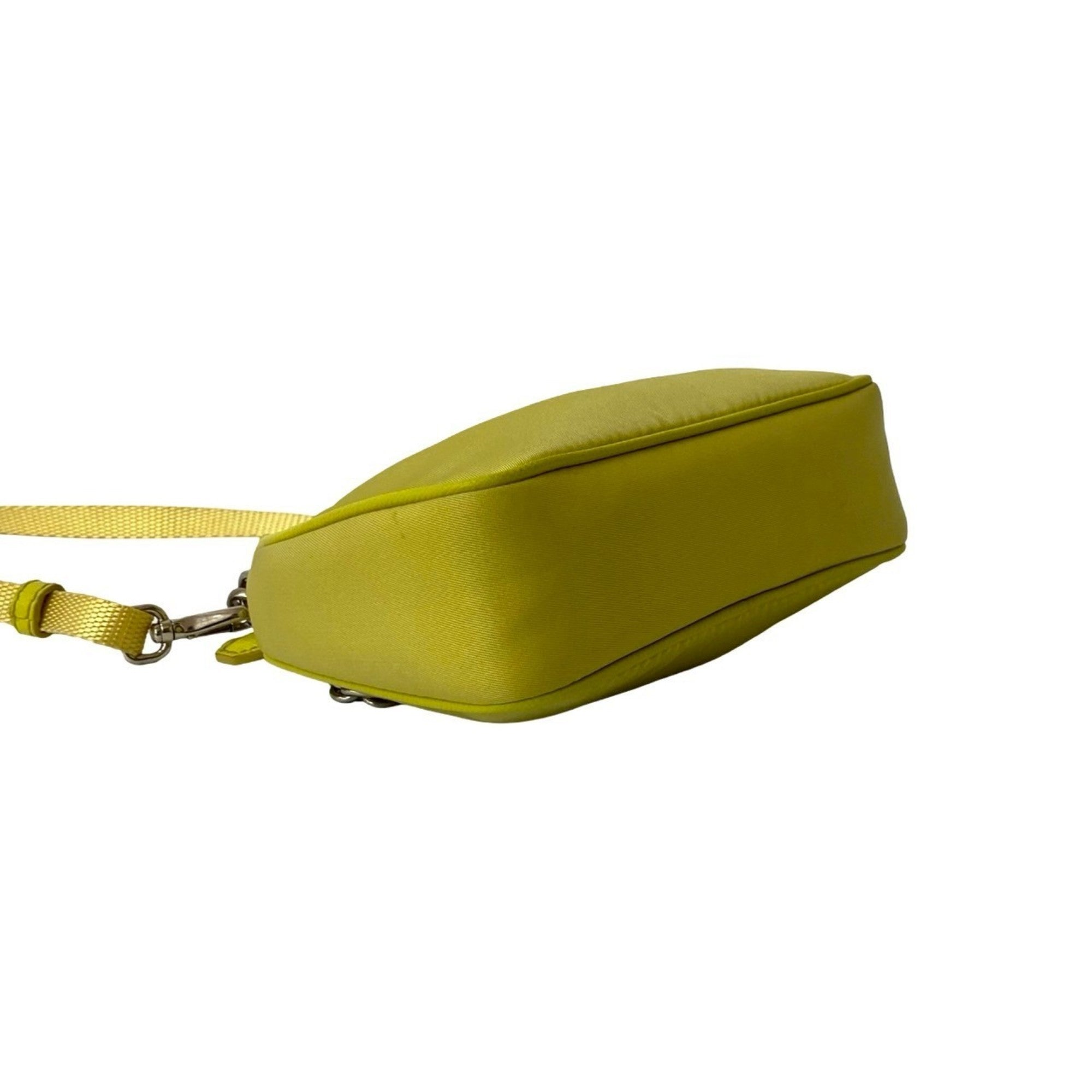 Prada Yellow Nylon Handbag Pochette Shoulder Bag (Pre-Owned)