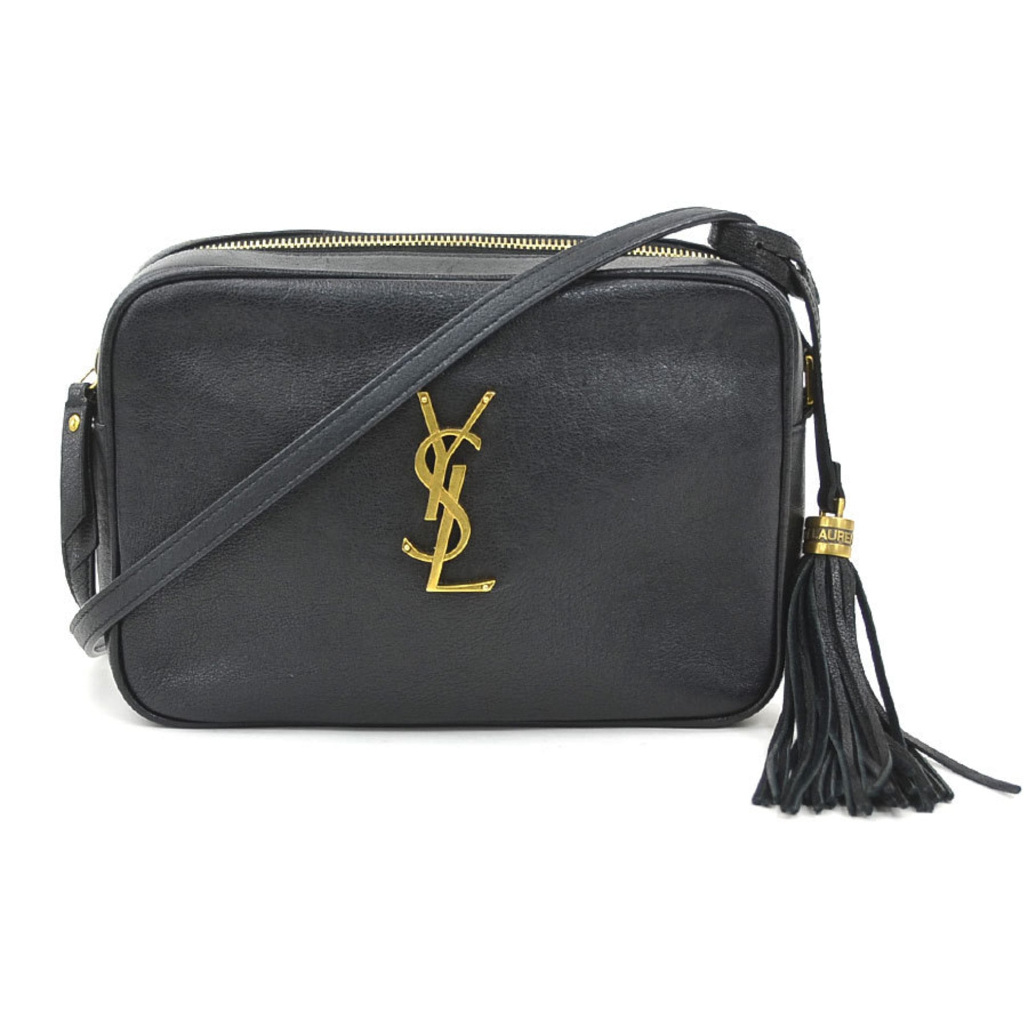 Saint Laurent Black Leather Shoulder Bag (Pre-Owned)