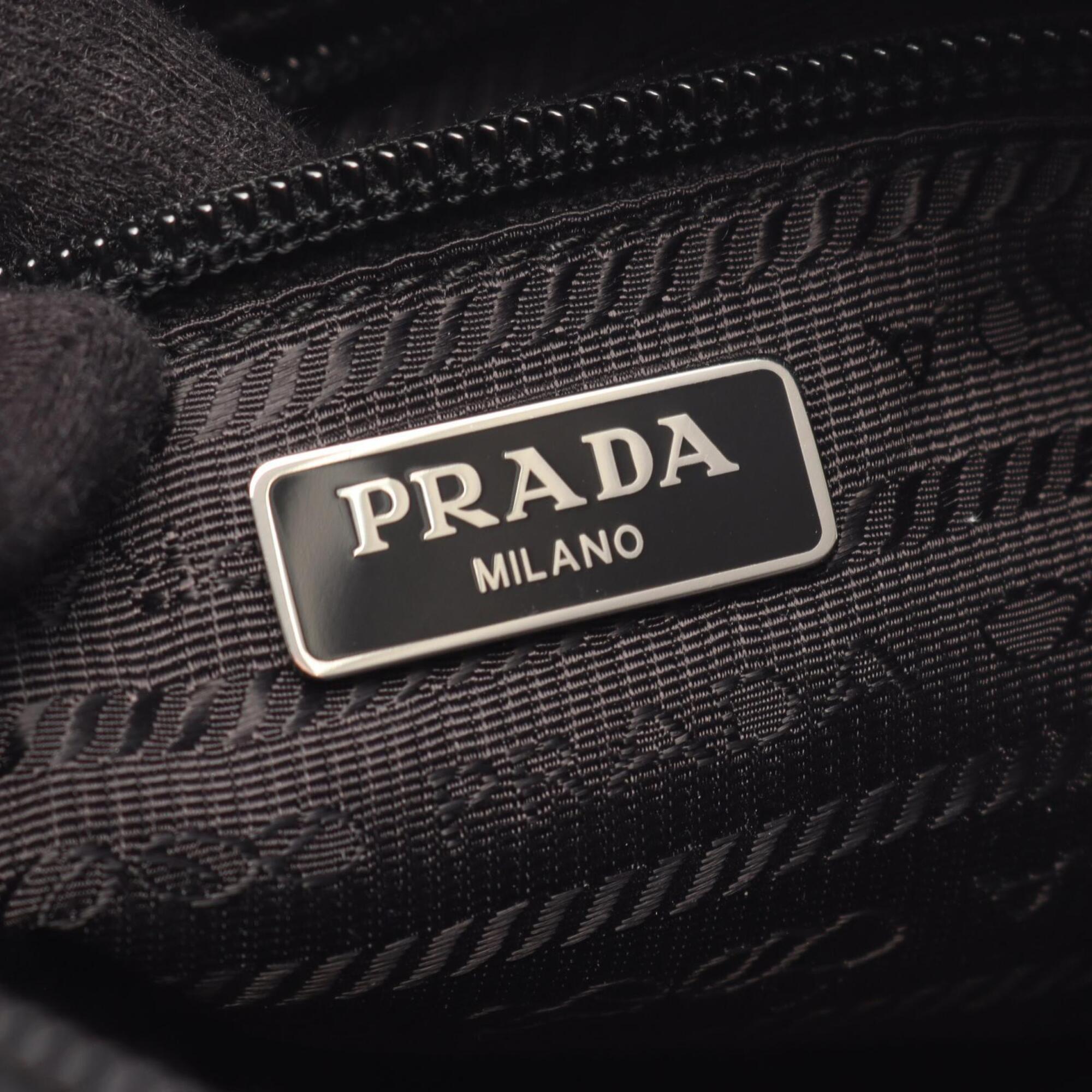 Prada Black Multi-Color Nylon Handbag Pouch (Pre-Owned)