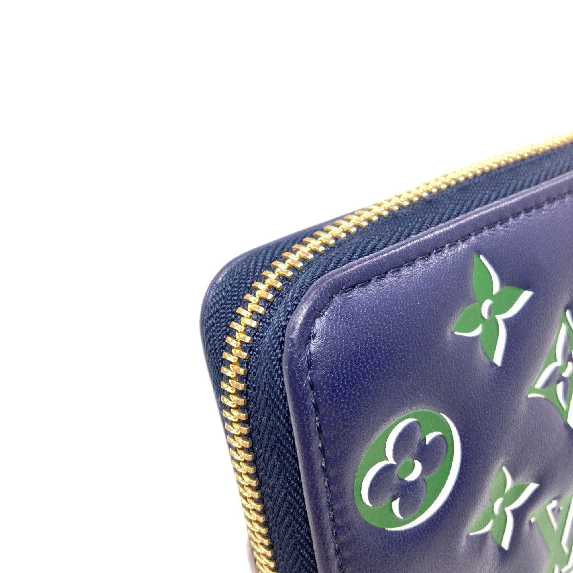 Louis Vuitton Blue Green Leather Long Wallet (Bi-Fold) (Pre-Owned)