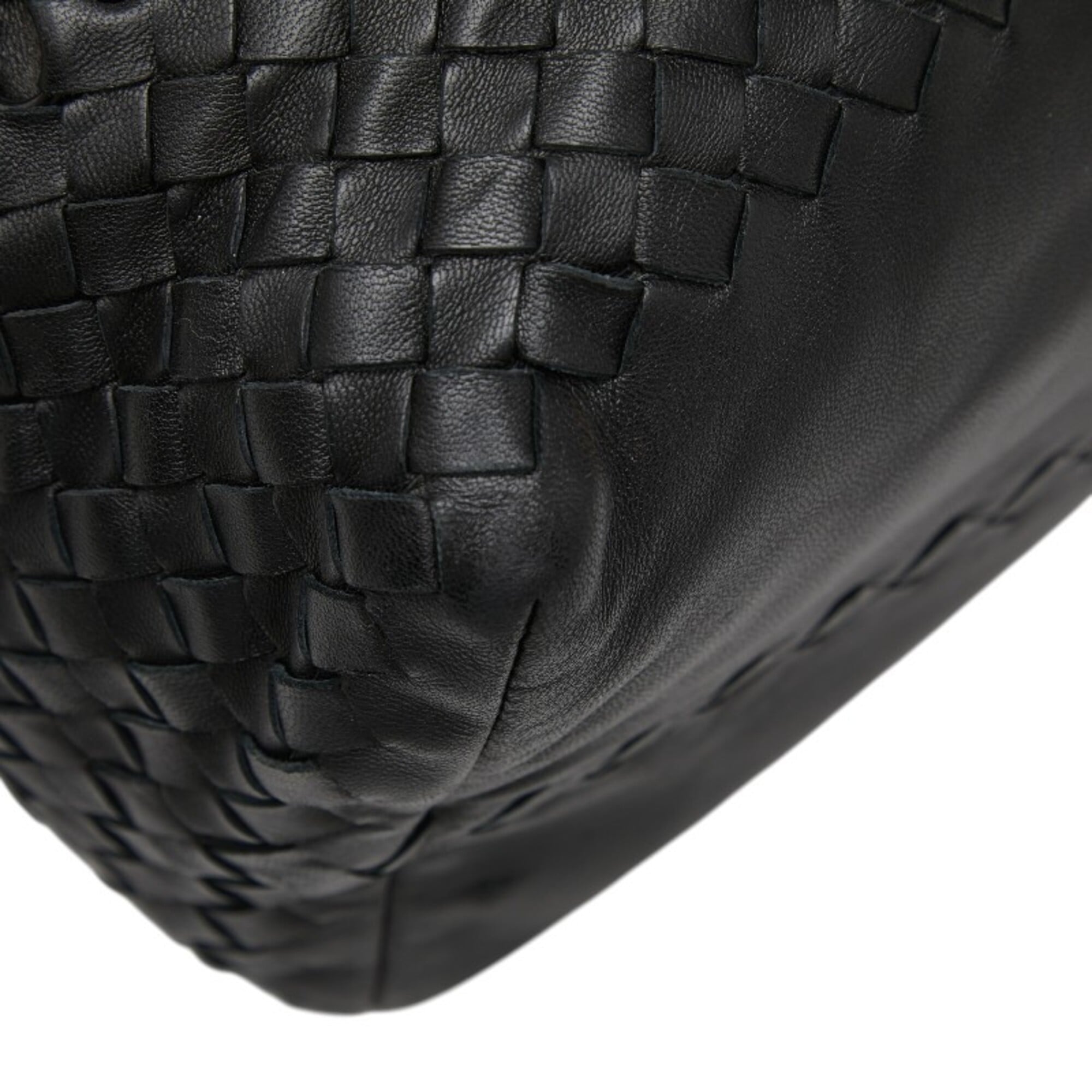 Bottega Veneta Black Leather Handbag Tote Bag (Pre-Owned)