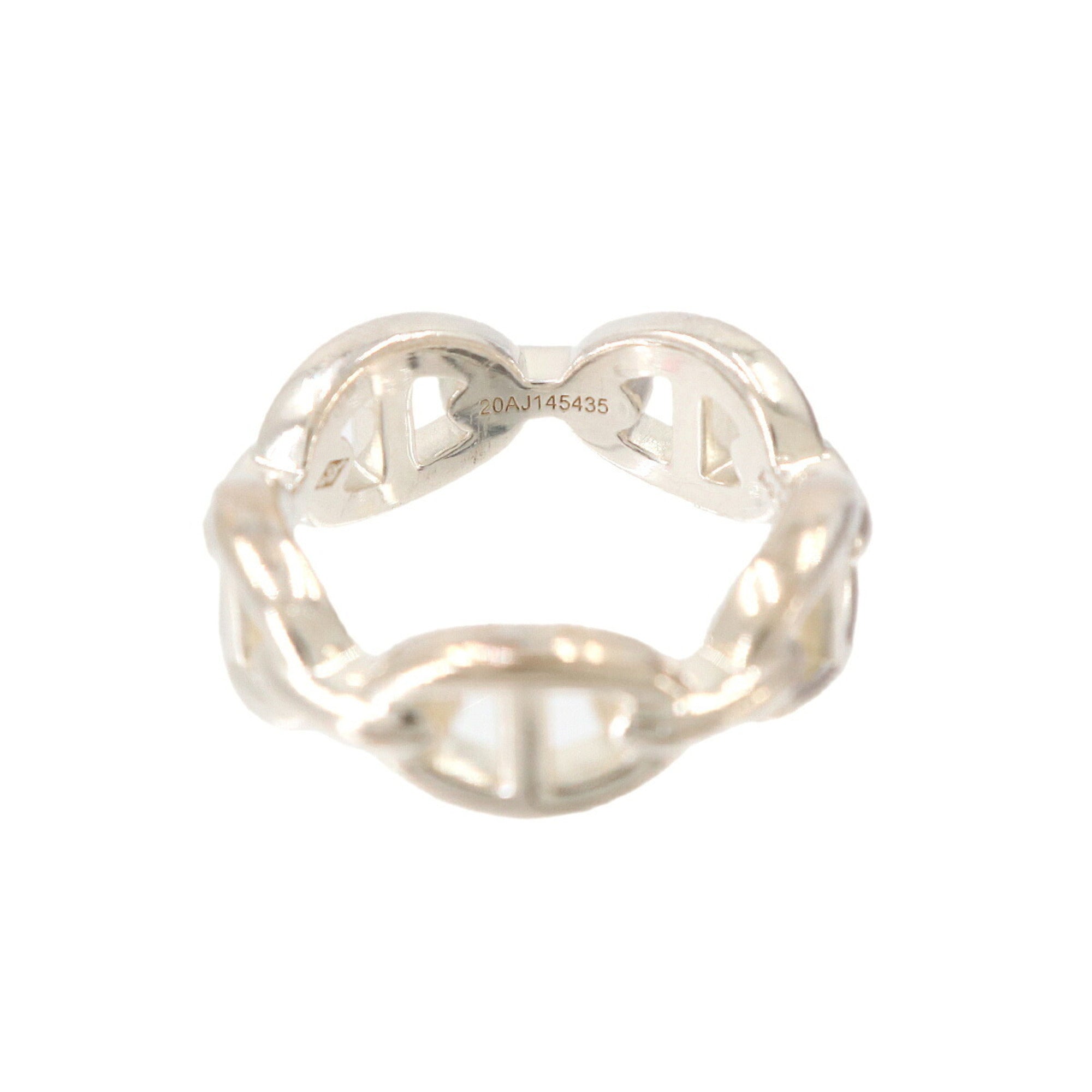 Hermes Silver Silver 925 Band Ring (Pre-Owned)