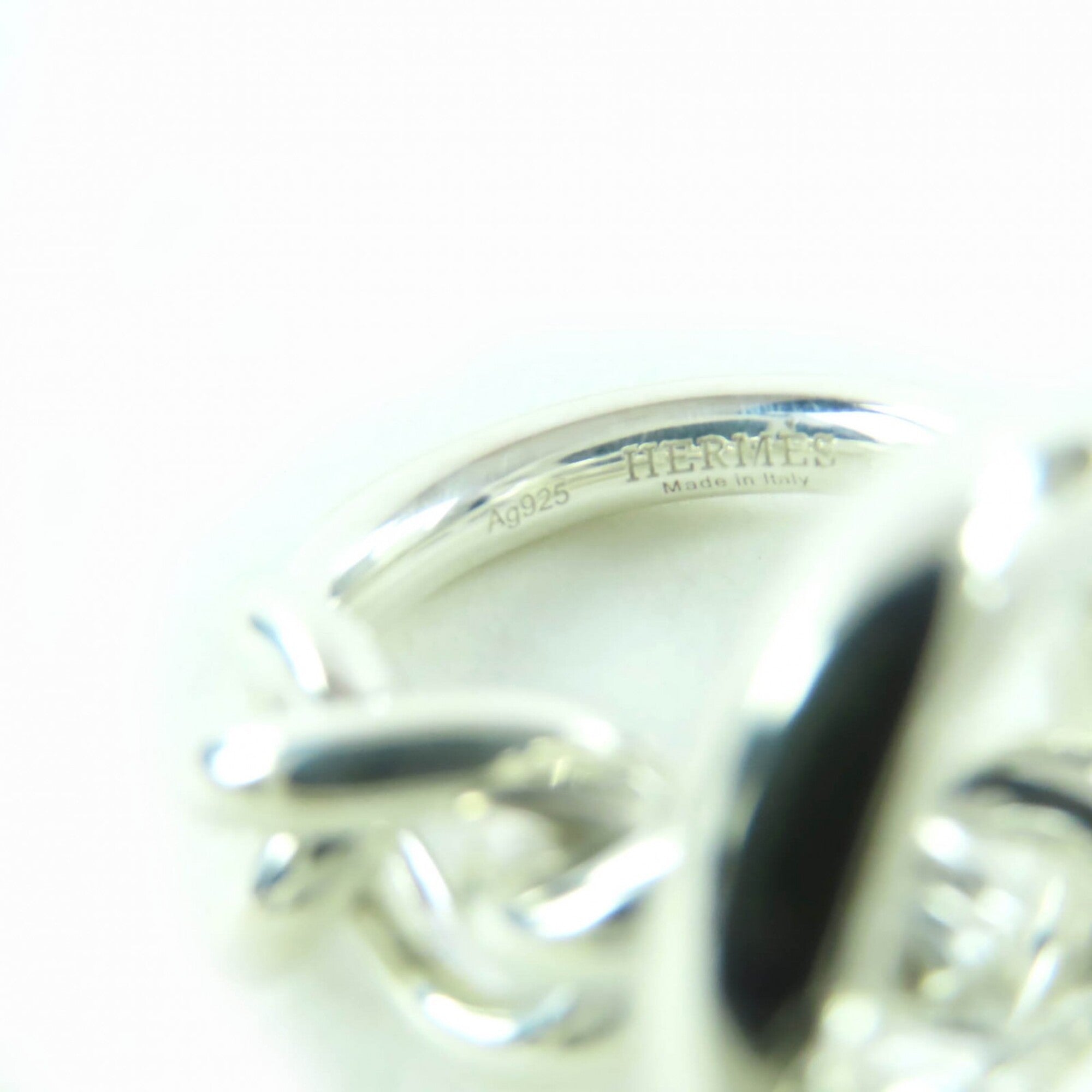 Hermes Silver 925 Band Ring (Pre-Owned)