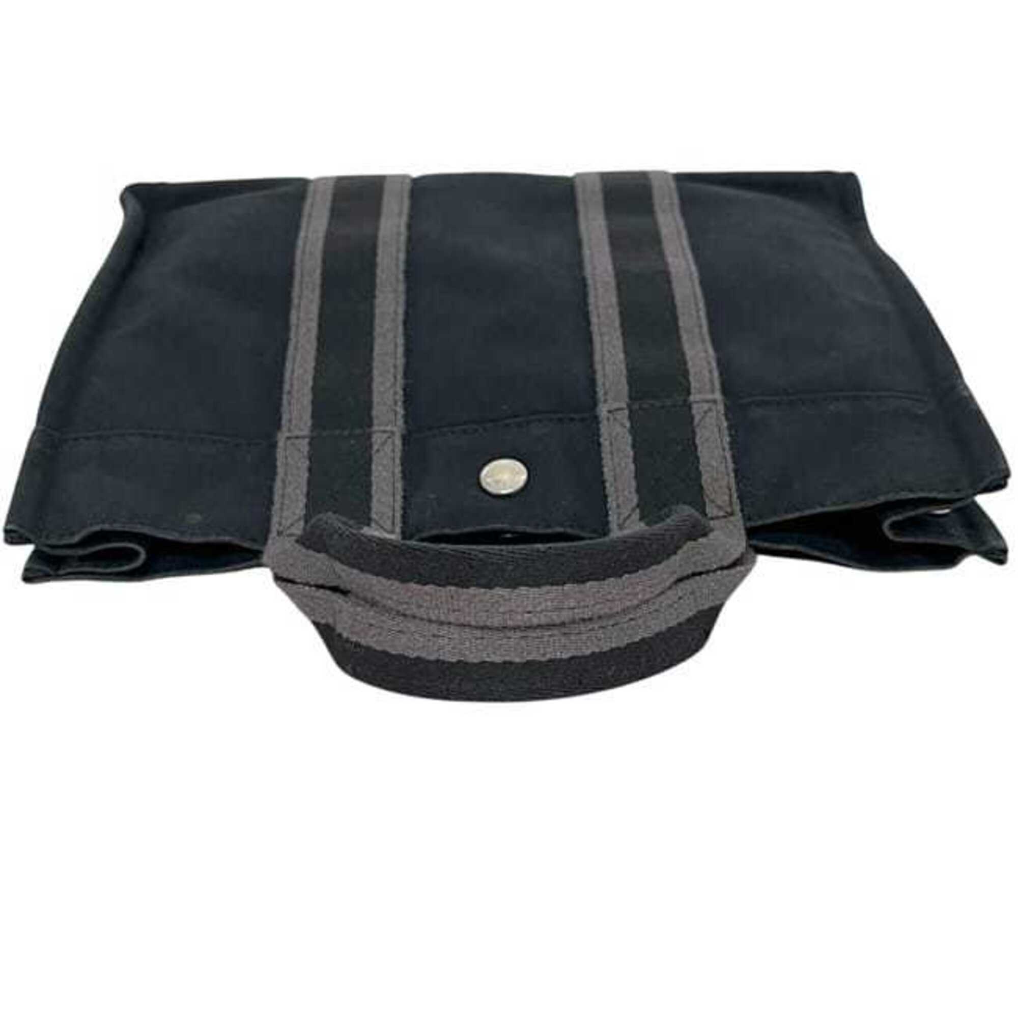 Hermes Deauville Black Canvas Handbag (Pre-Owned)