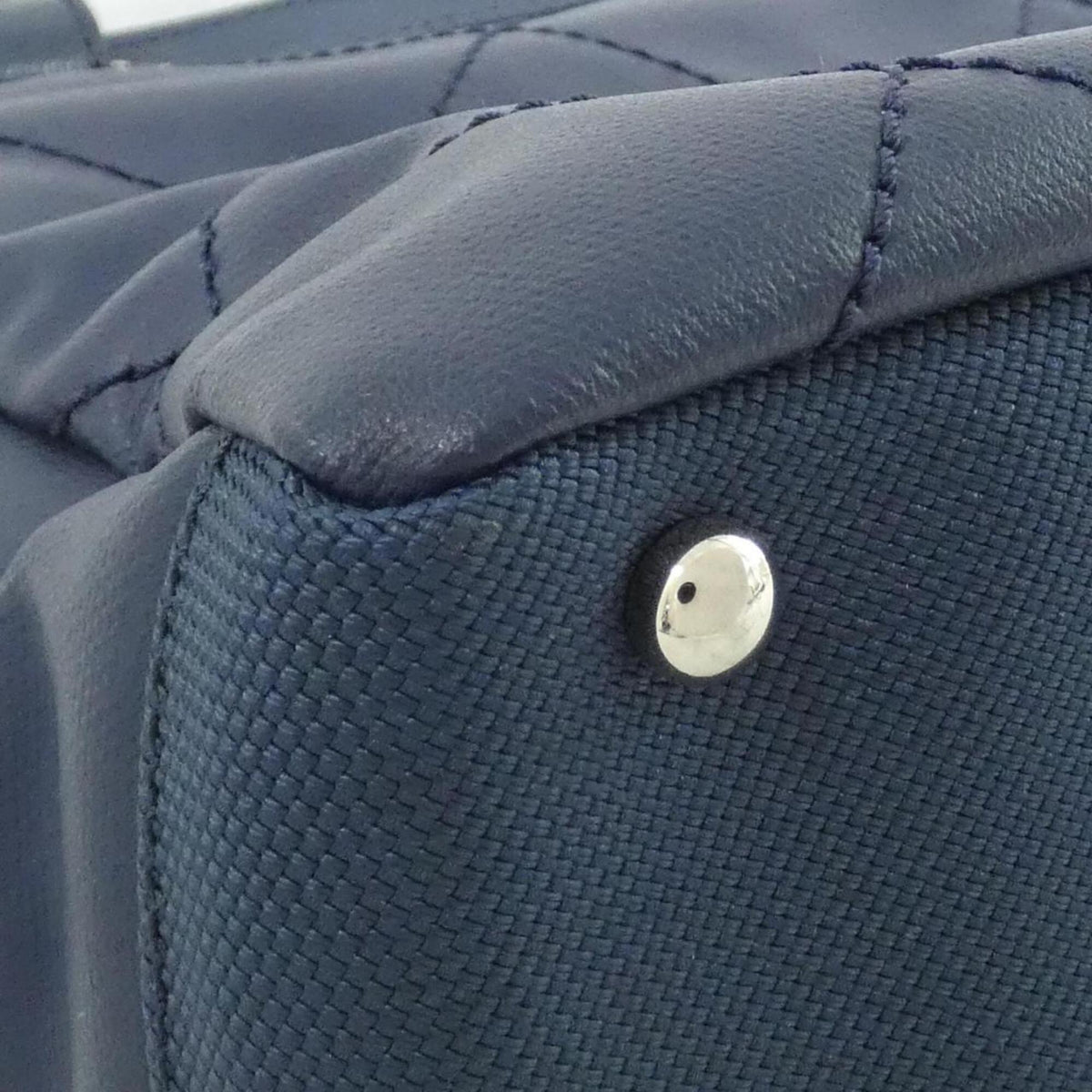 Chanel Navy Canvas Handbag (Pre-Owned)