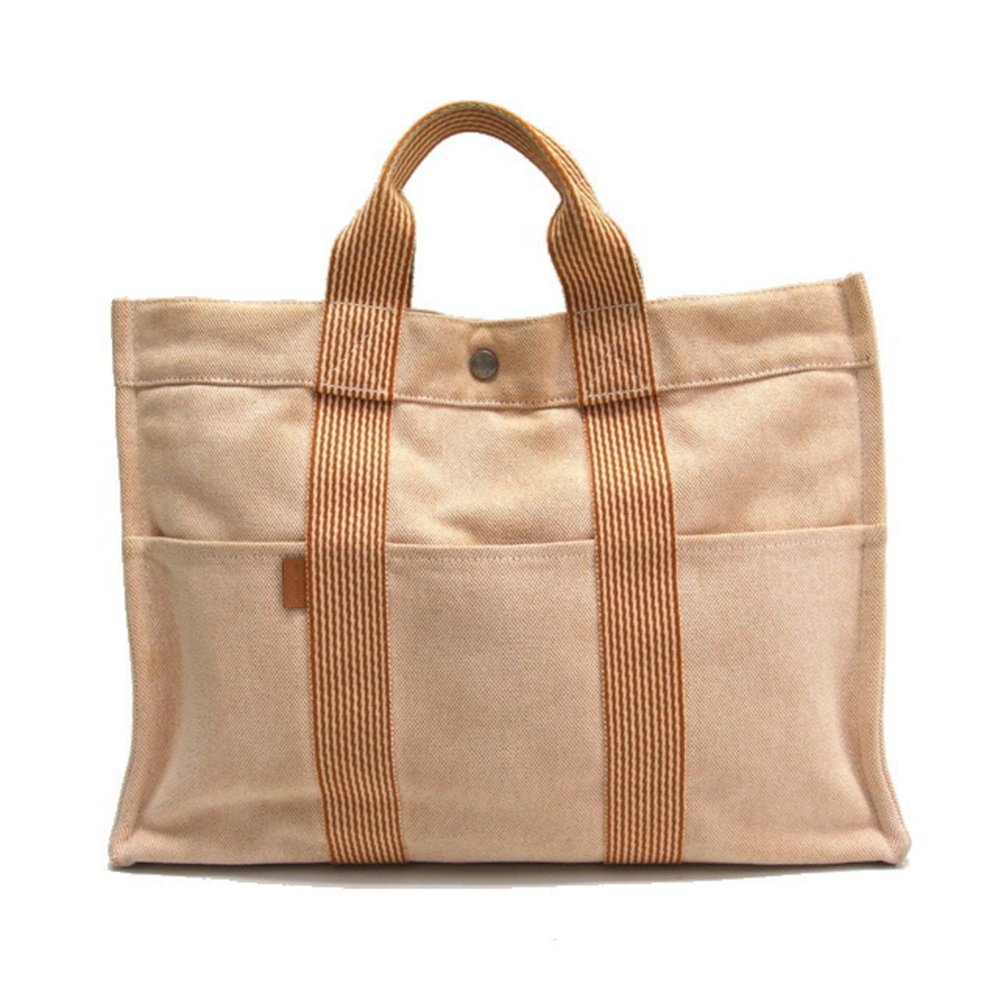 Hermes New Fourre Tout Orange White Toile H Handbag Tote Bag (Pre-Owned)