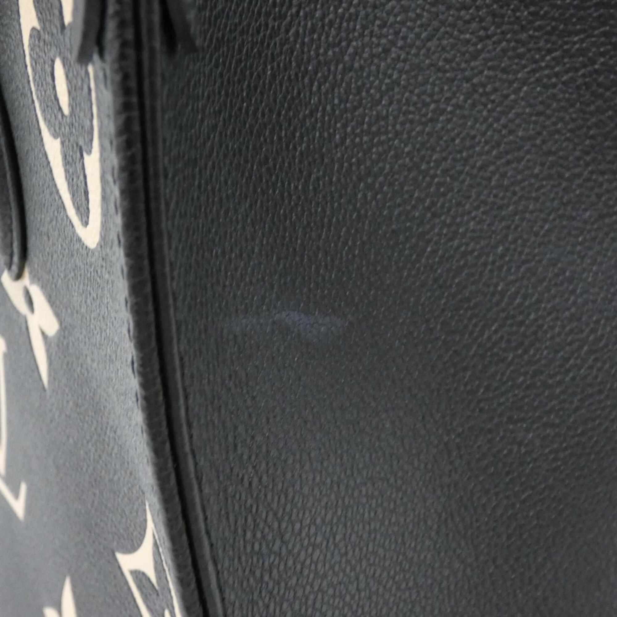 Louis Vuitton Beige Black Leather Handbag (Pre-Owned)