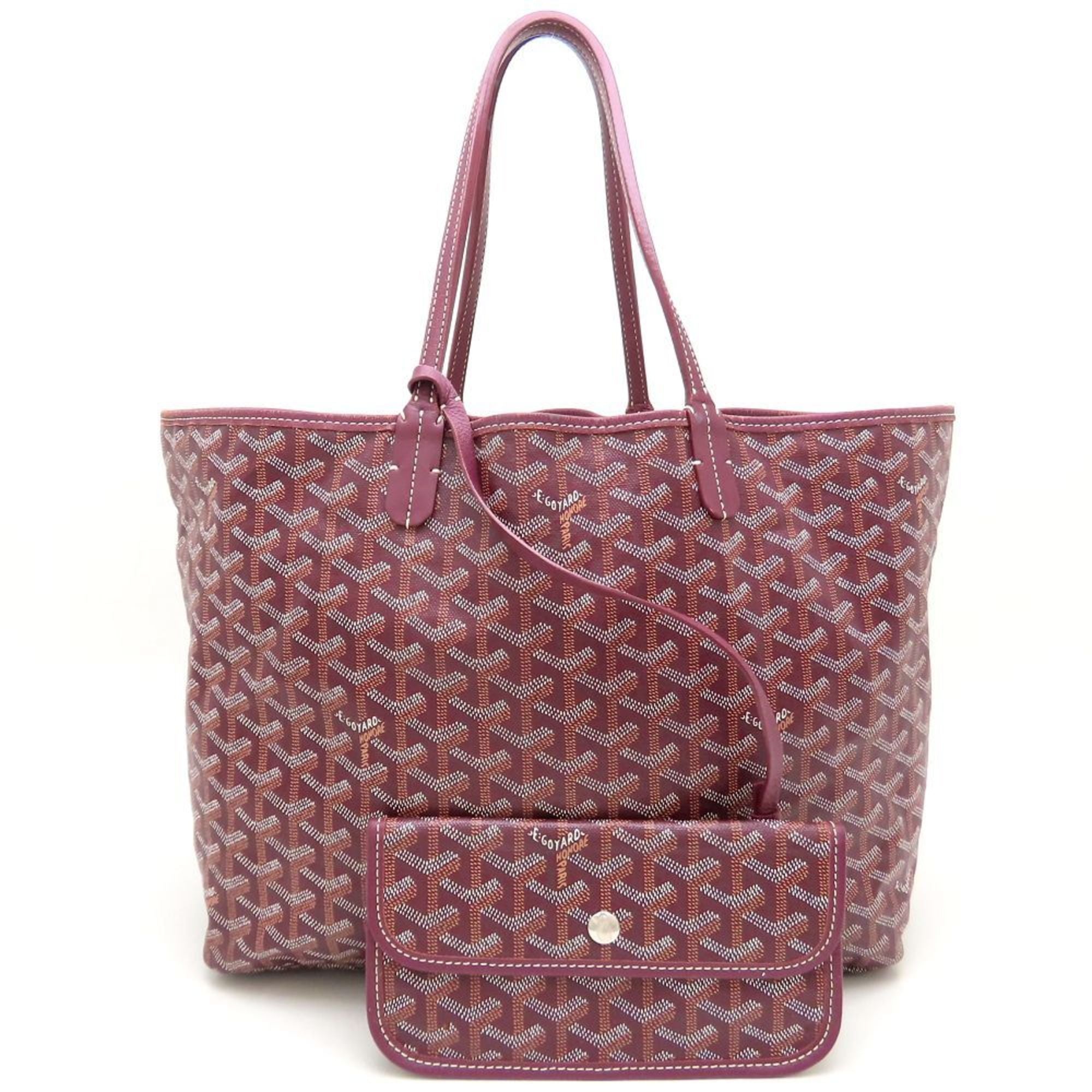 Goyard Burgundy Coated Canvas Leather Tote Bag (Pre-Owned)