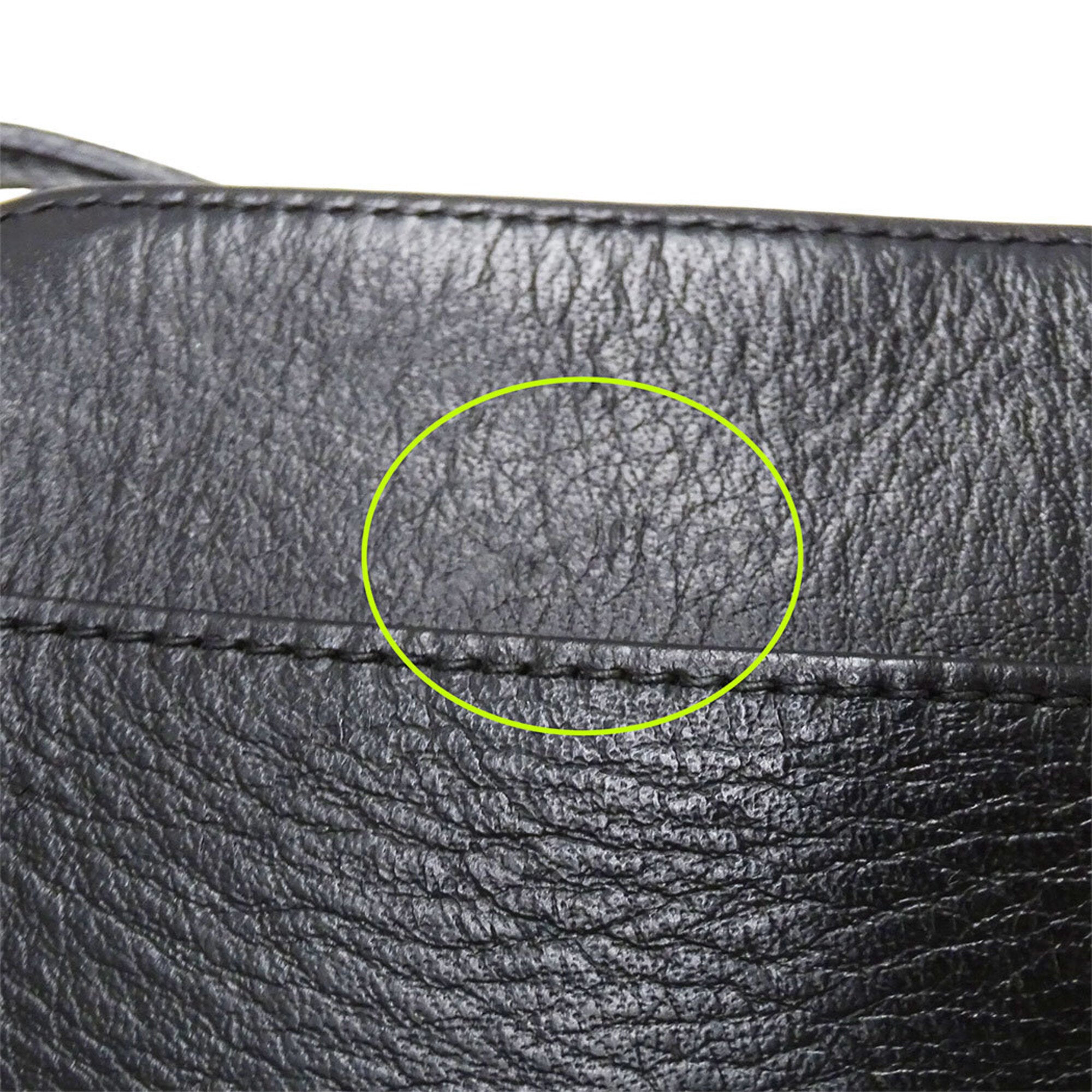 Balenciaga Black Leather Handbag Shoulder Bag (Pre-Owned)