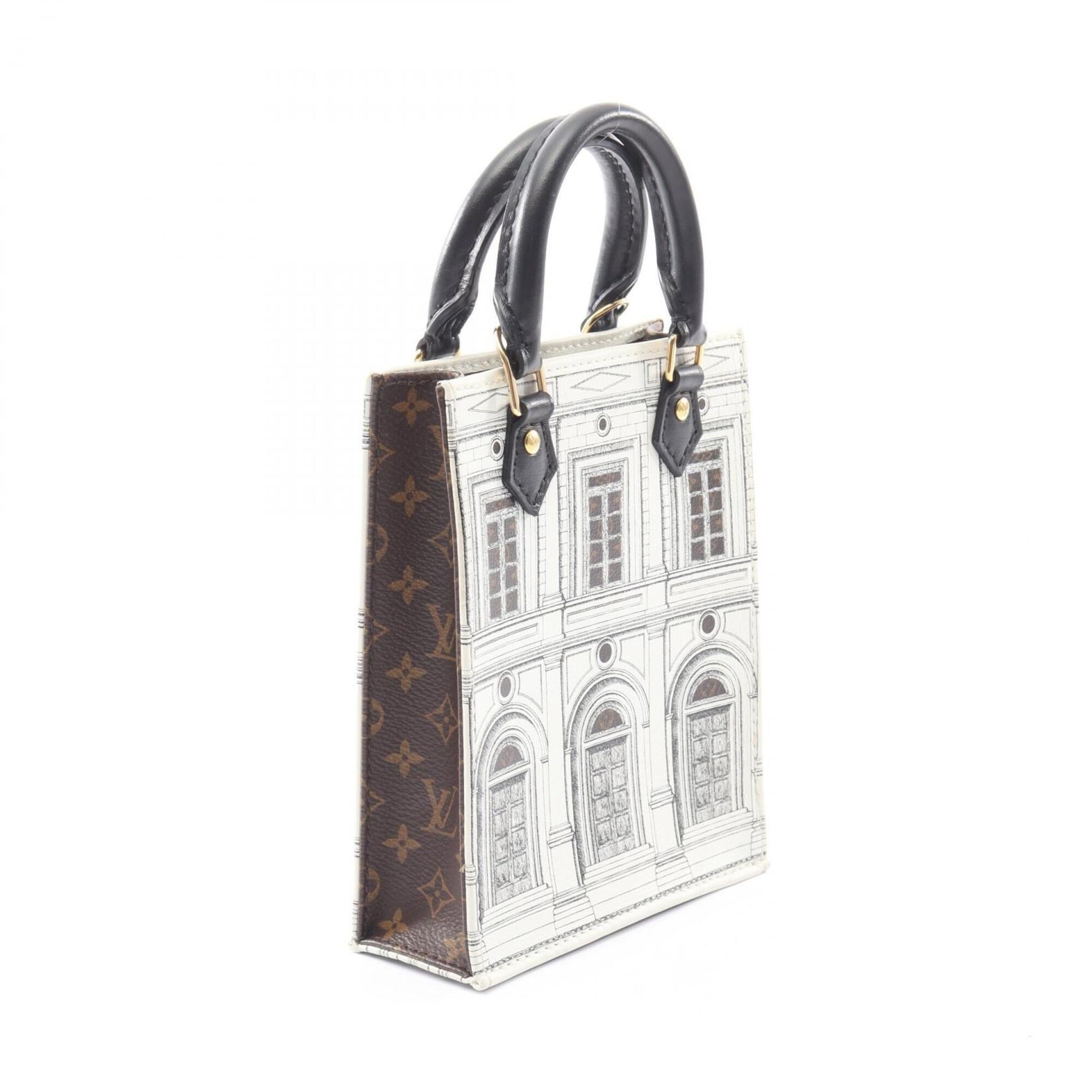 Louis Vuitton Black Brown White Pvc Leather Handbag (Pre-Owned)