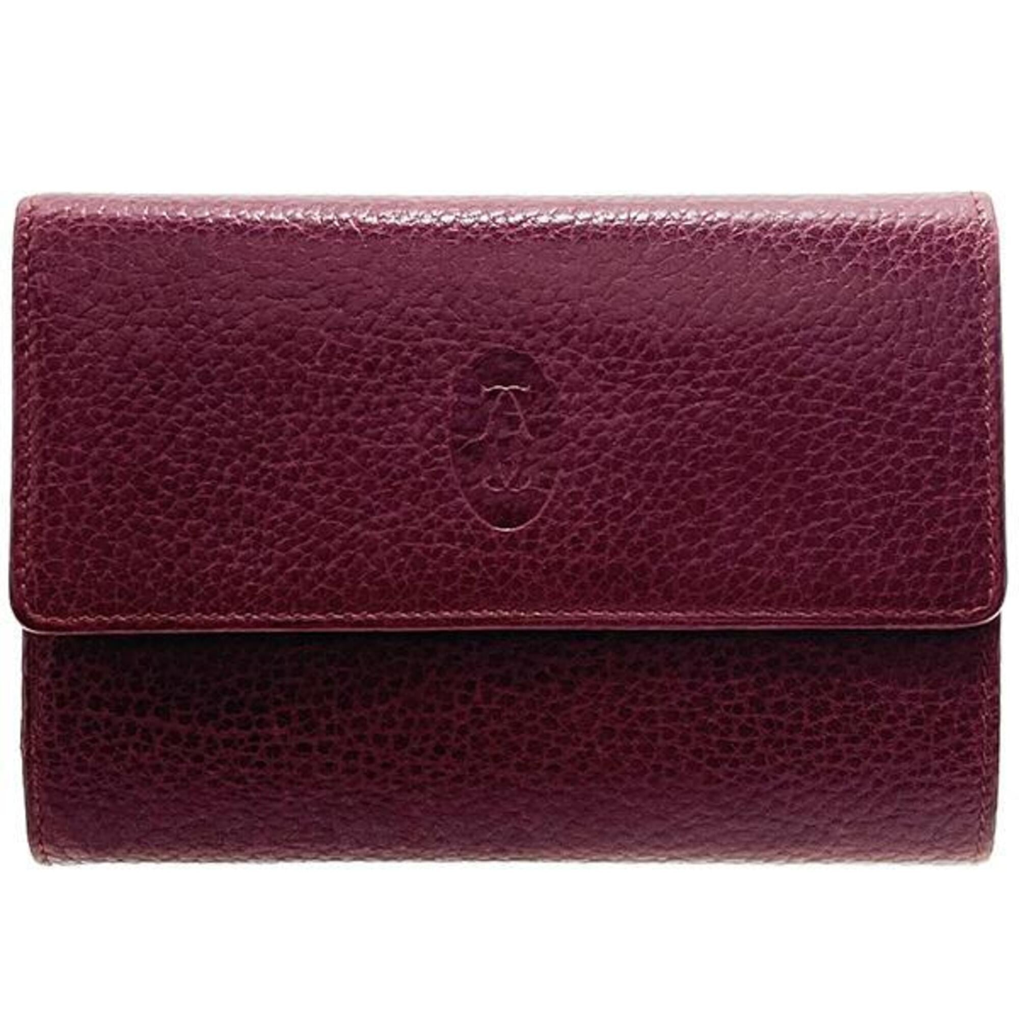 Cartier Must Bordeaux Leather Wallet (Tri-Fold) (Pre-Owned)