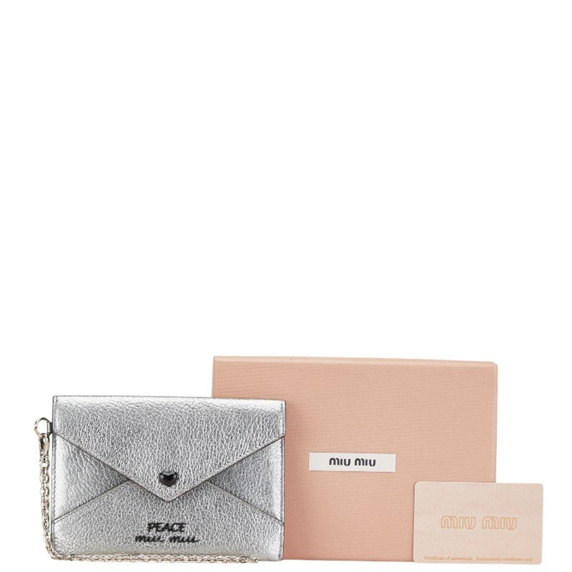 Miu Miu Black Silver Leather Wallet (Bi-Fold) (Pre-Owned)