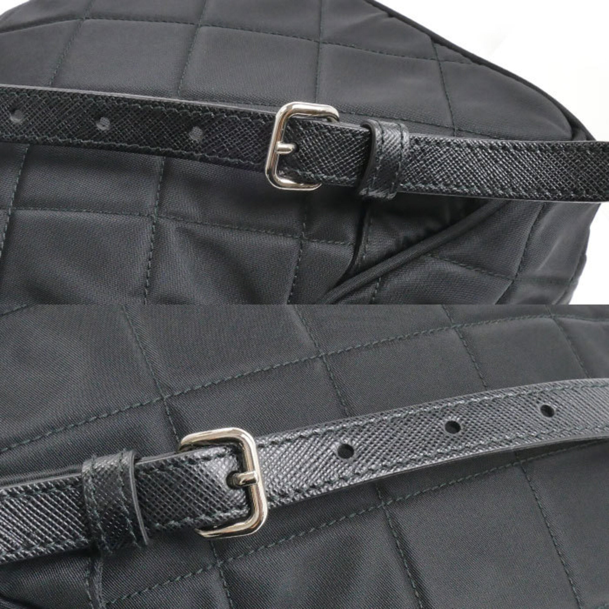 Prada Black Nylon Leather Backpack (Pre-Owned)