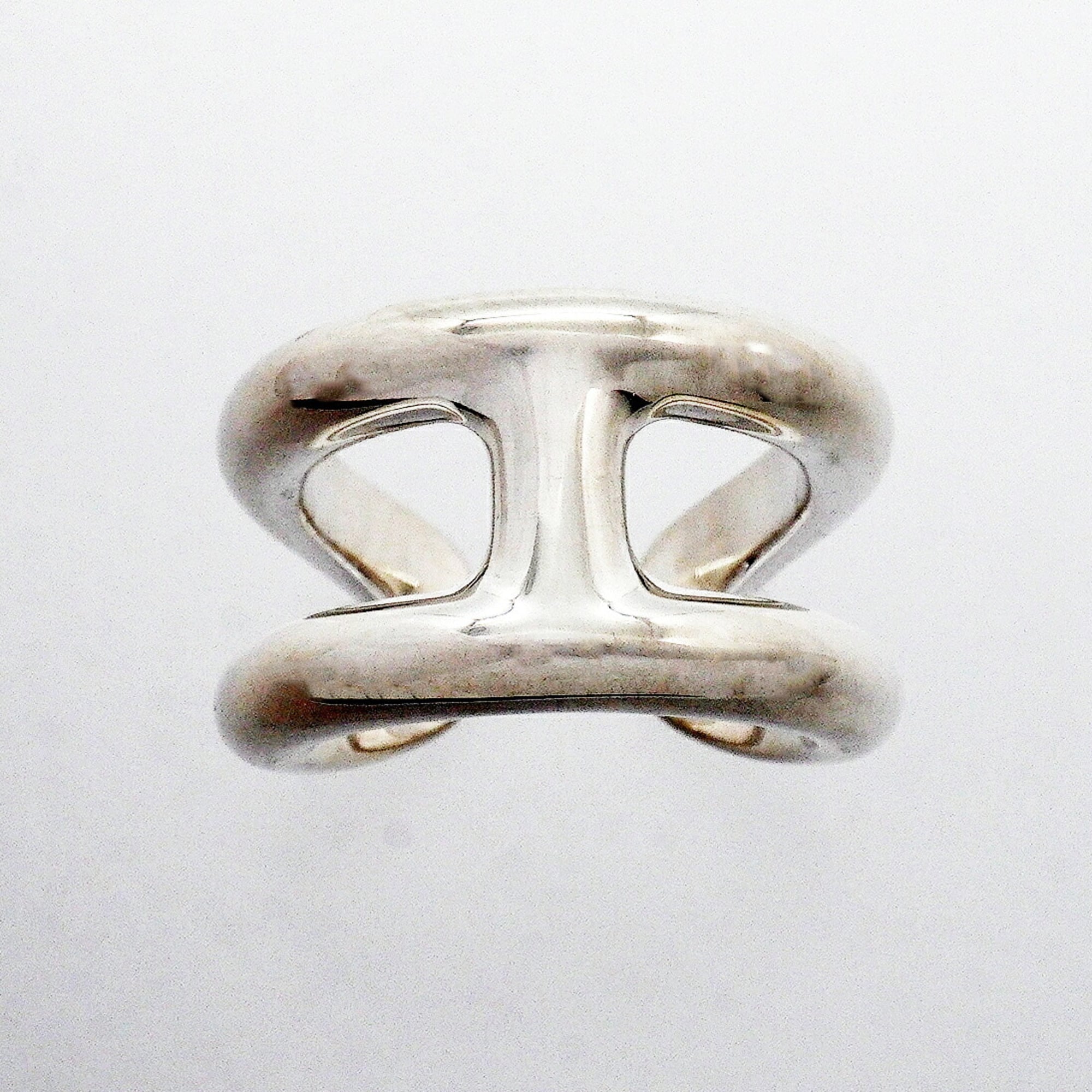 Hermes Silver 925 Band Ring (Pre-Owned)