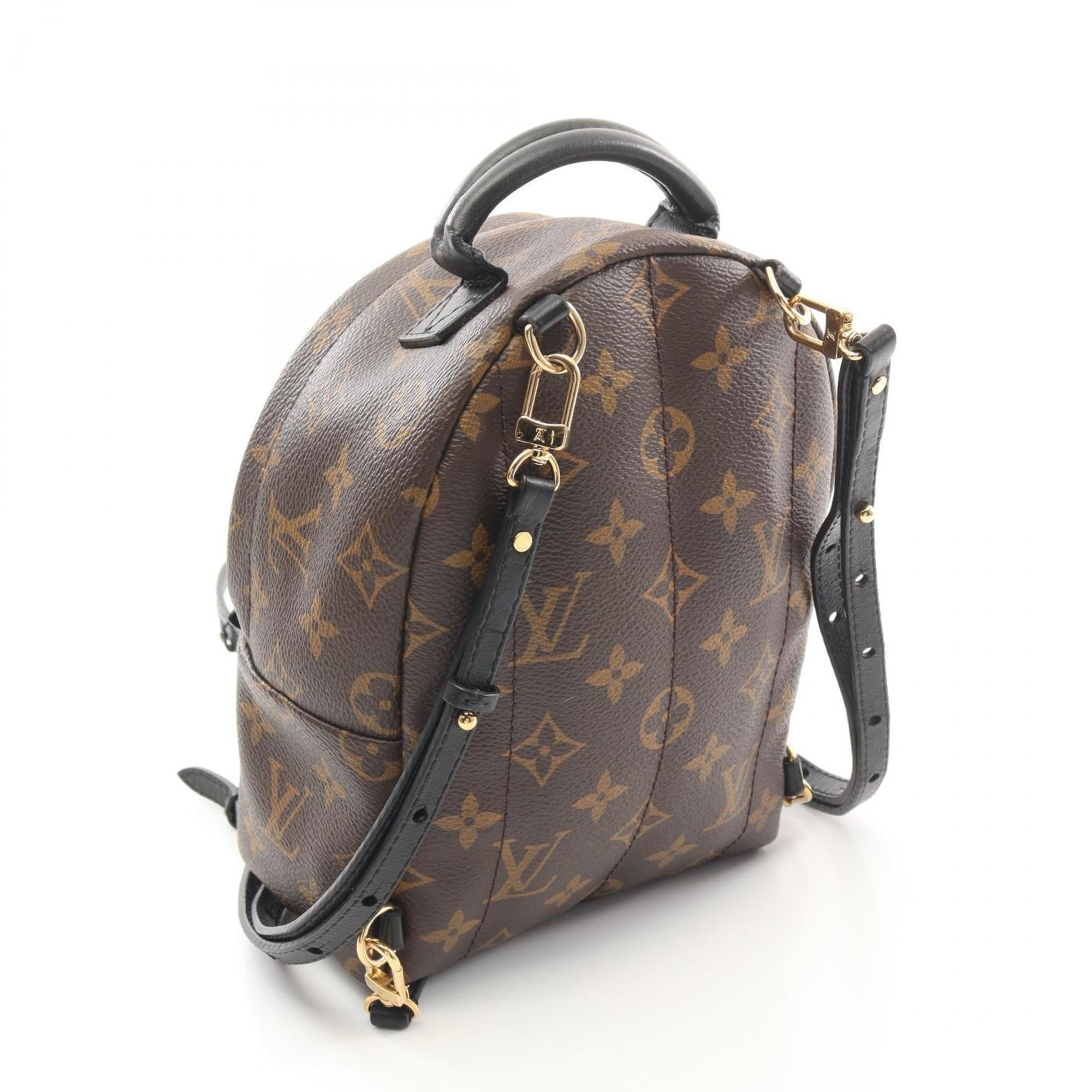 Louis Vuitton Black Brown Coated Canvas Leather Backpack (Pre-Owned)