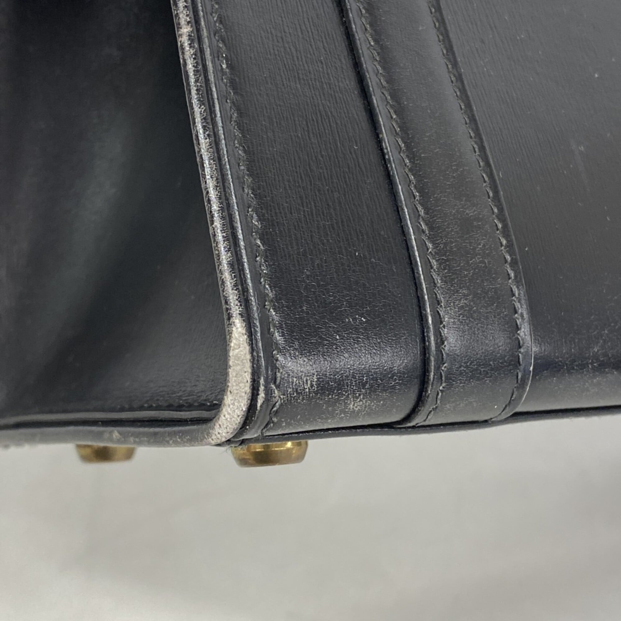 Hermes Black Box Calf Leather Handbag (Pre-Owned)