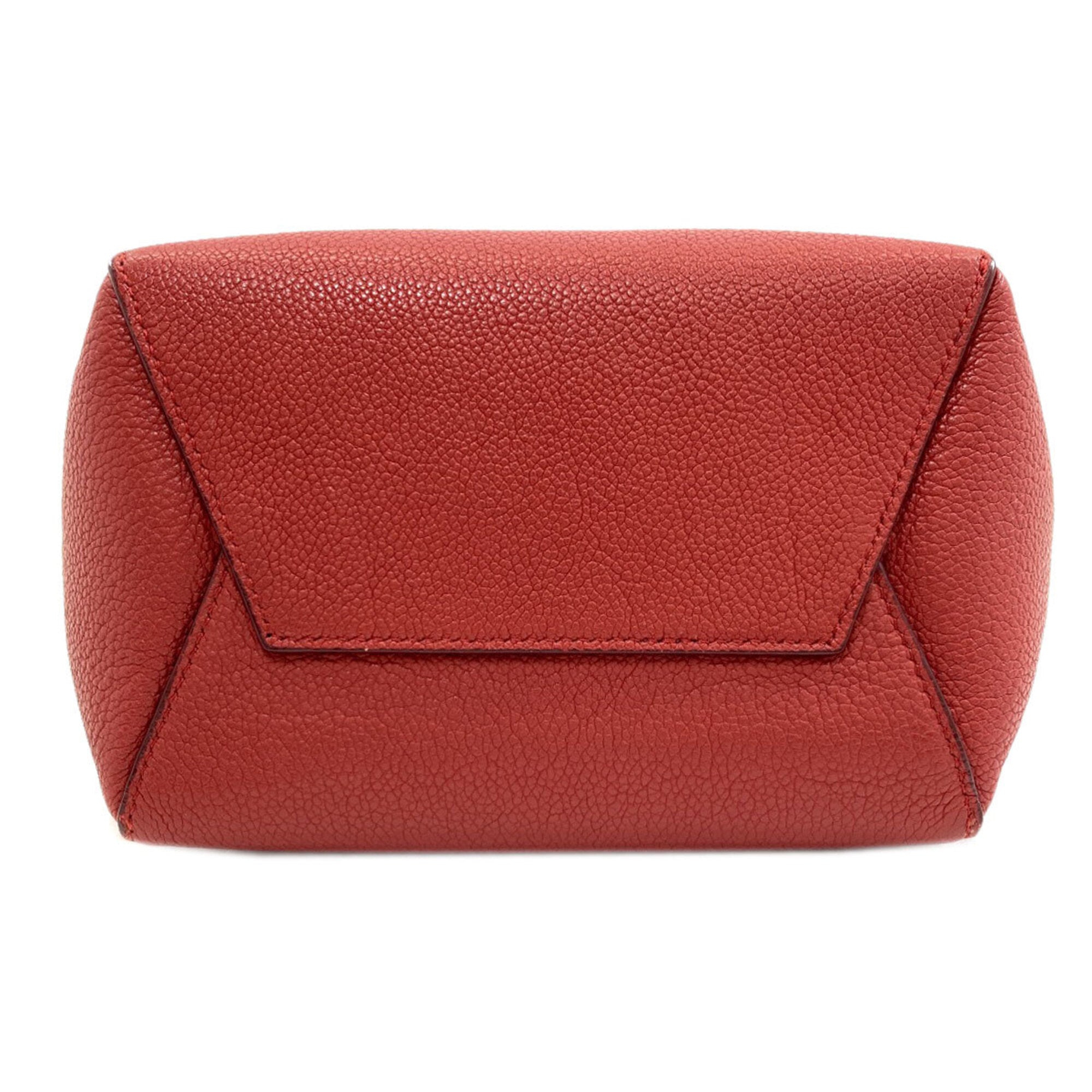 Celine Red Color Leather Shoulder Bag (Pre-Owned)