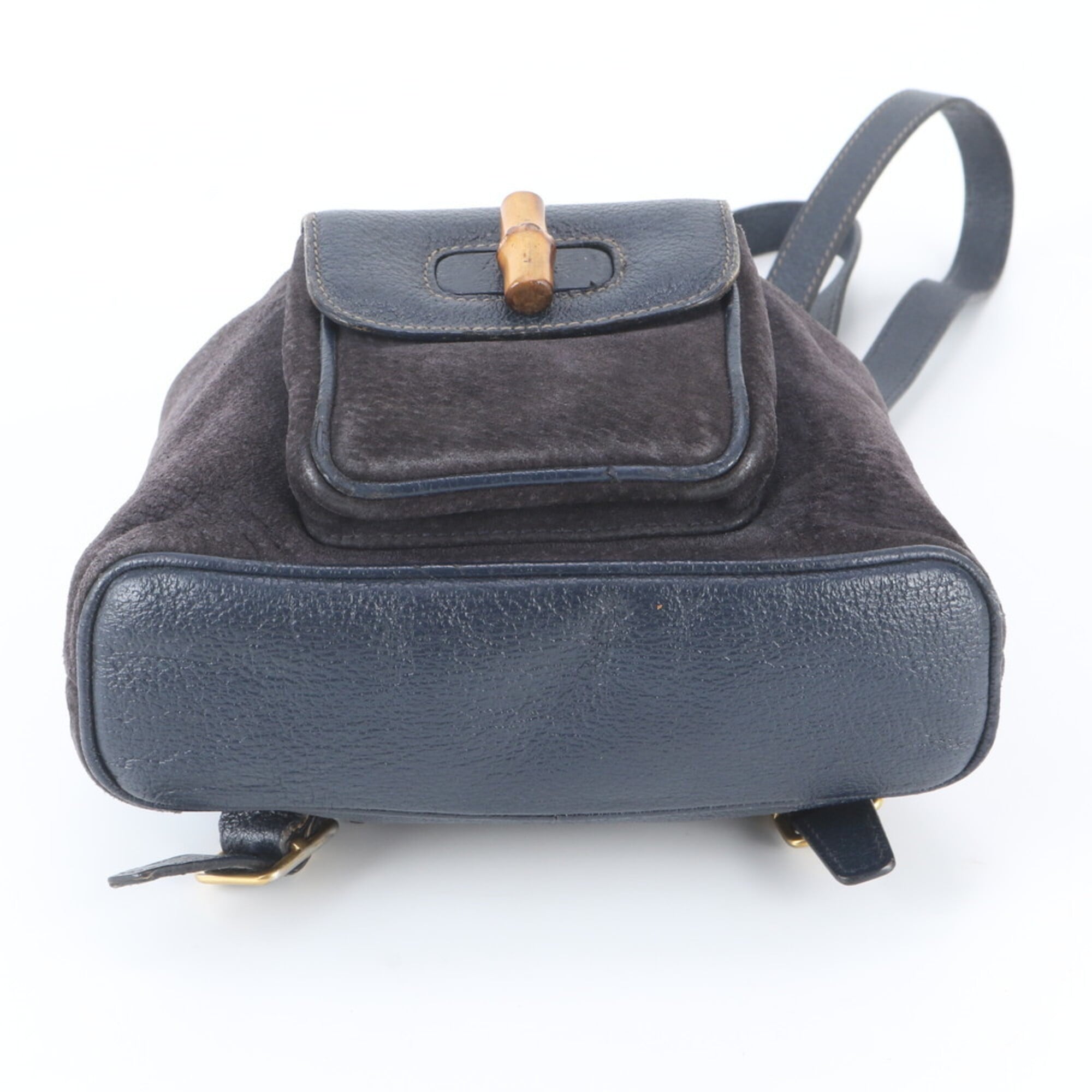 Gucci Navy Leather Backpack Shoulder Bag (Pre-Owned)