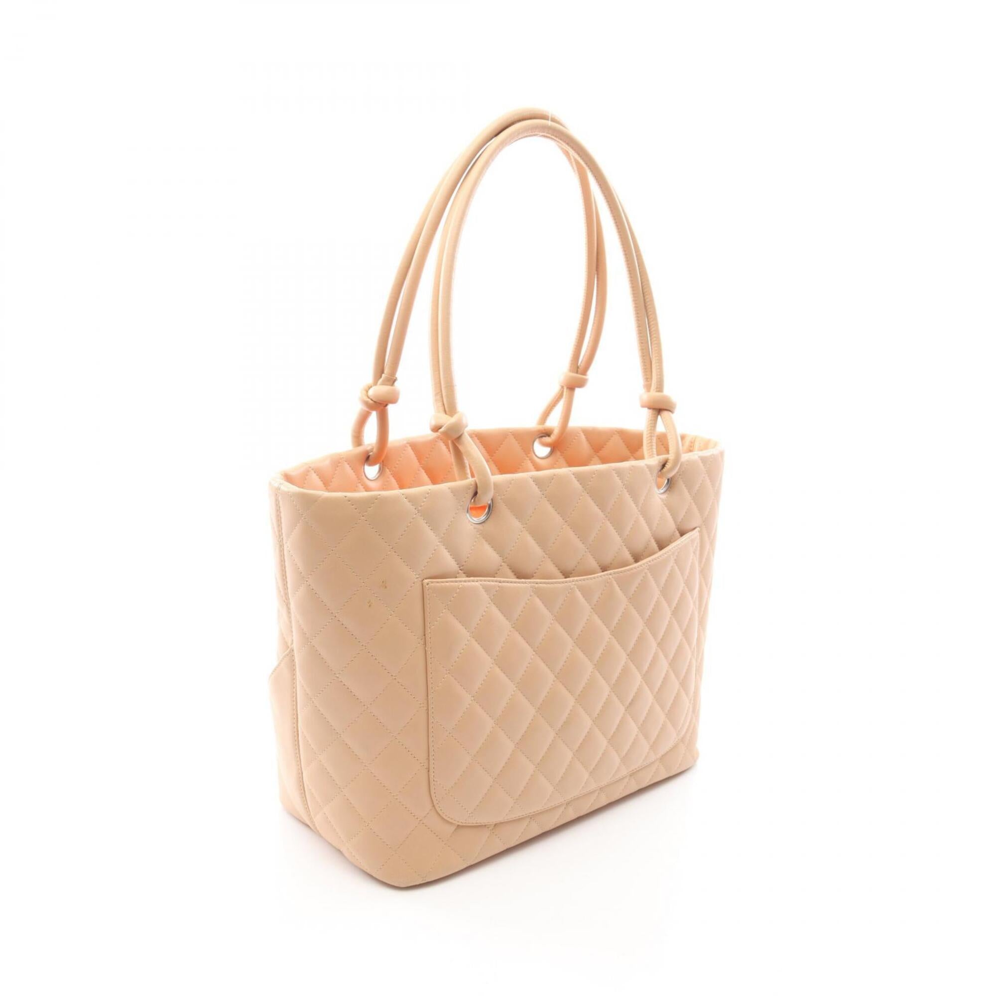 Chanel Beige Yellow Leather Handbag Tote Bag (Pre-Owned)
