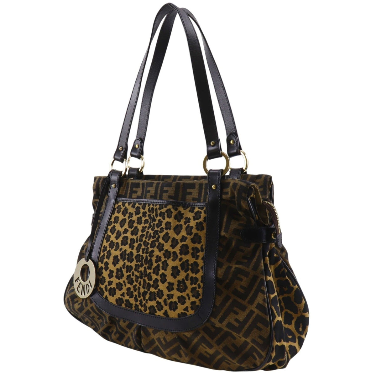 Fendi Zucca Brown Nylon Canvas Tote Bag (Pre-Owned)