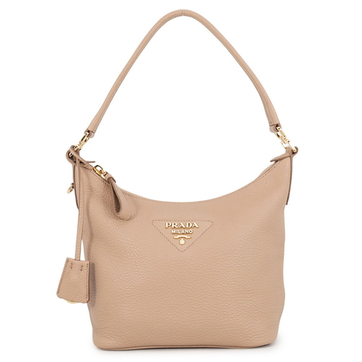 Prada Beige Leather Handbag Shoulder Bag (Pre-Owned)