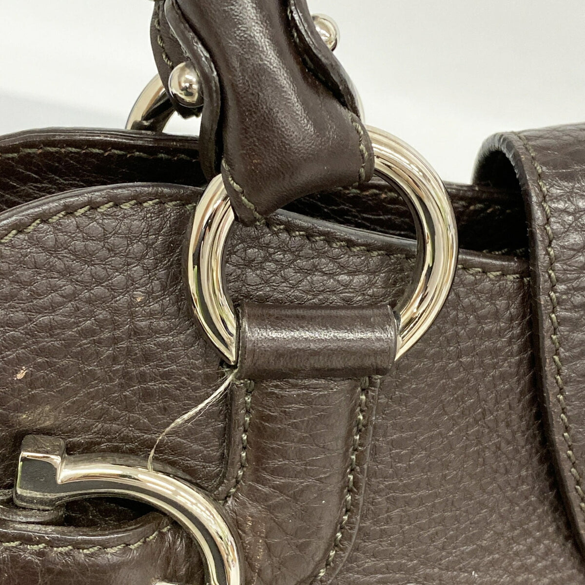Salvatore Ferragamo Dark Brown Leather Handbag (Pre-Owned)