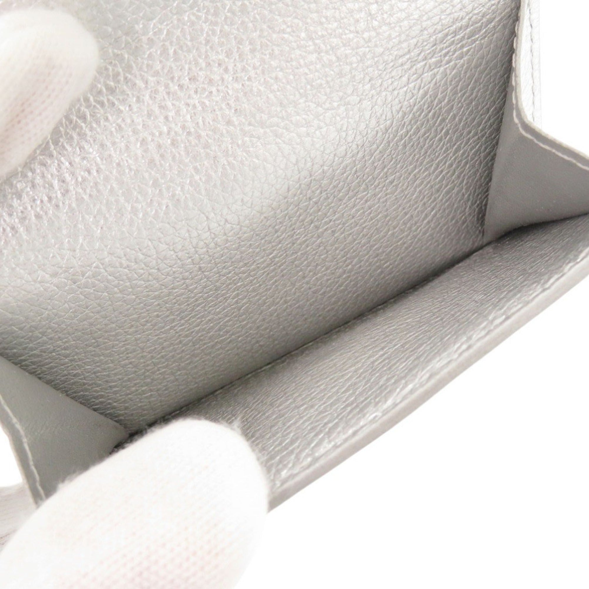 Louis Vuitton Silver Leather Wallet (Tri-Fold) (Pre-Owned)