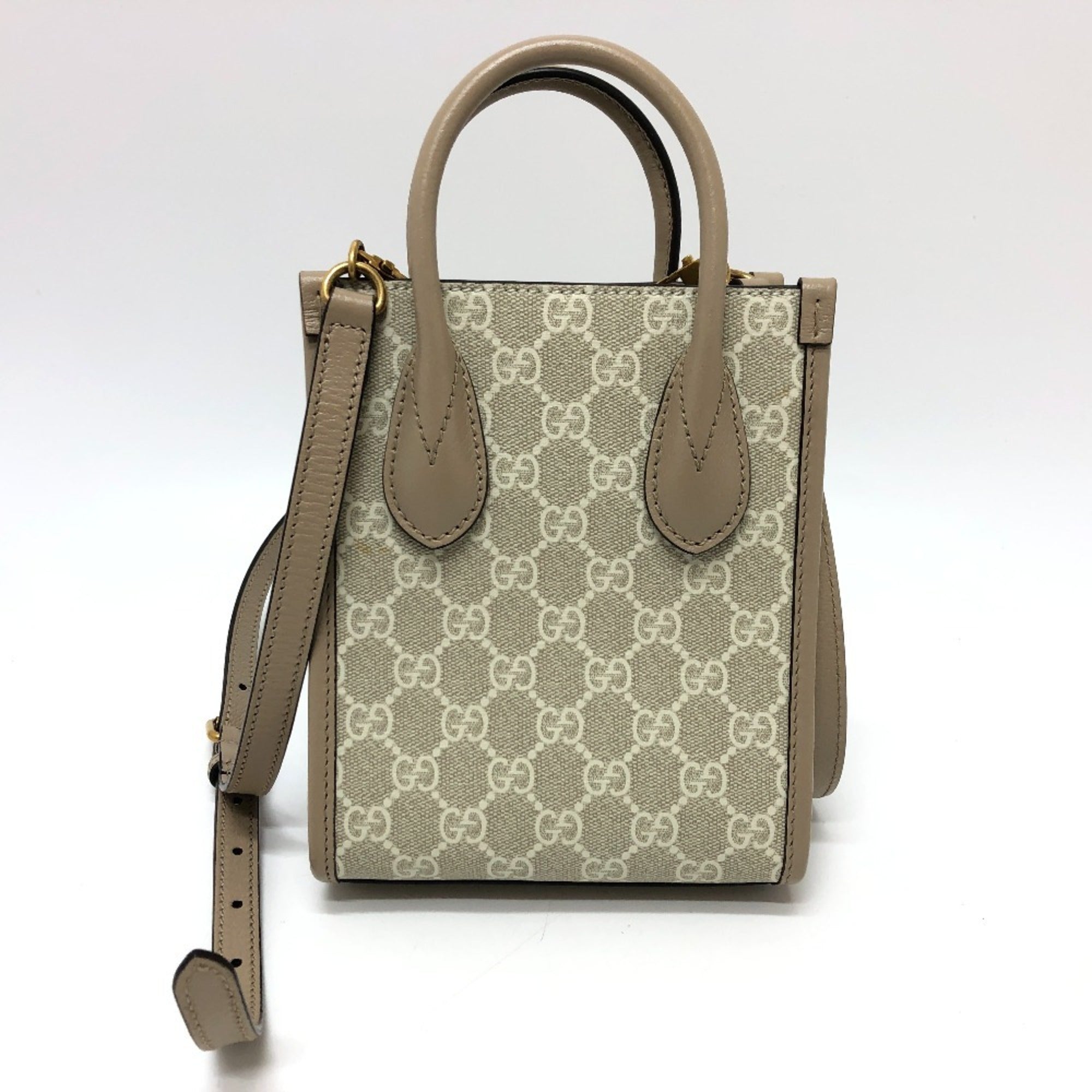 Gucci Light Beige Gg Supreme Shoulder Bag Tote Bag (Pre-Owned)