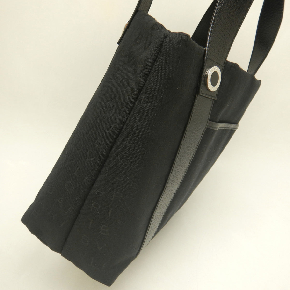 Bvlgari Black Canvas Leather Tote Bag (Pre-Owned)