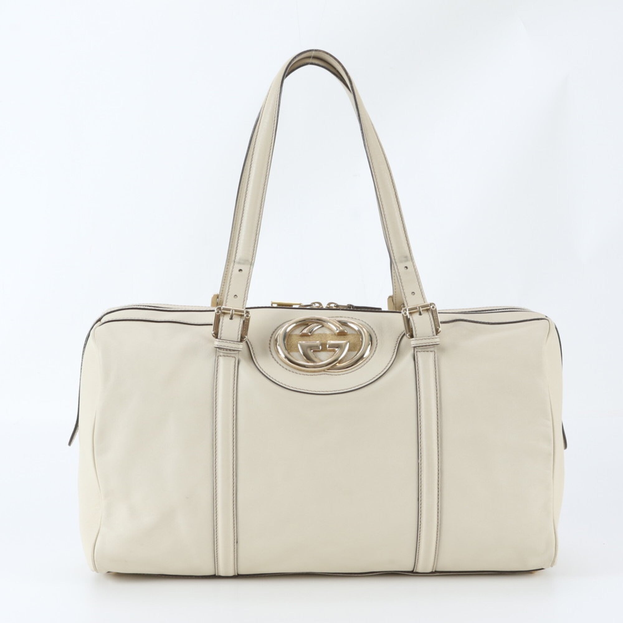 Gucci Beige Leather Handbag Tote Bag (Pre-Owned)