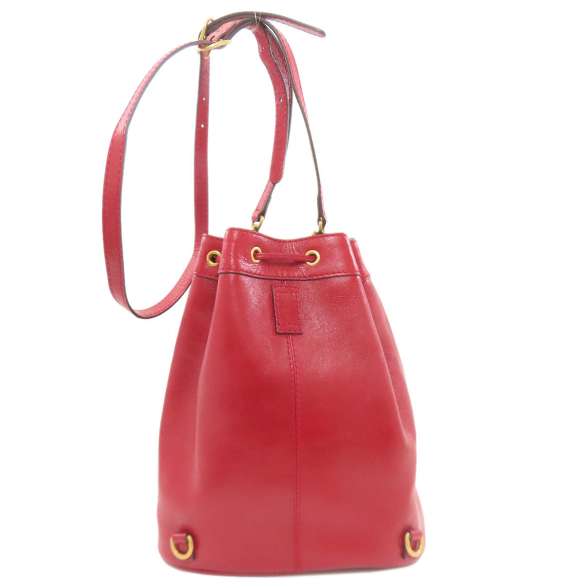 Gucci Red Color Leather Shoulder Bag (Pre-Owned)