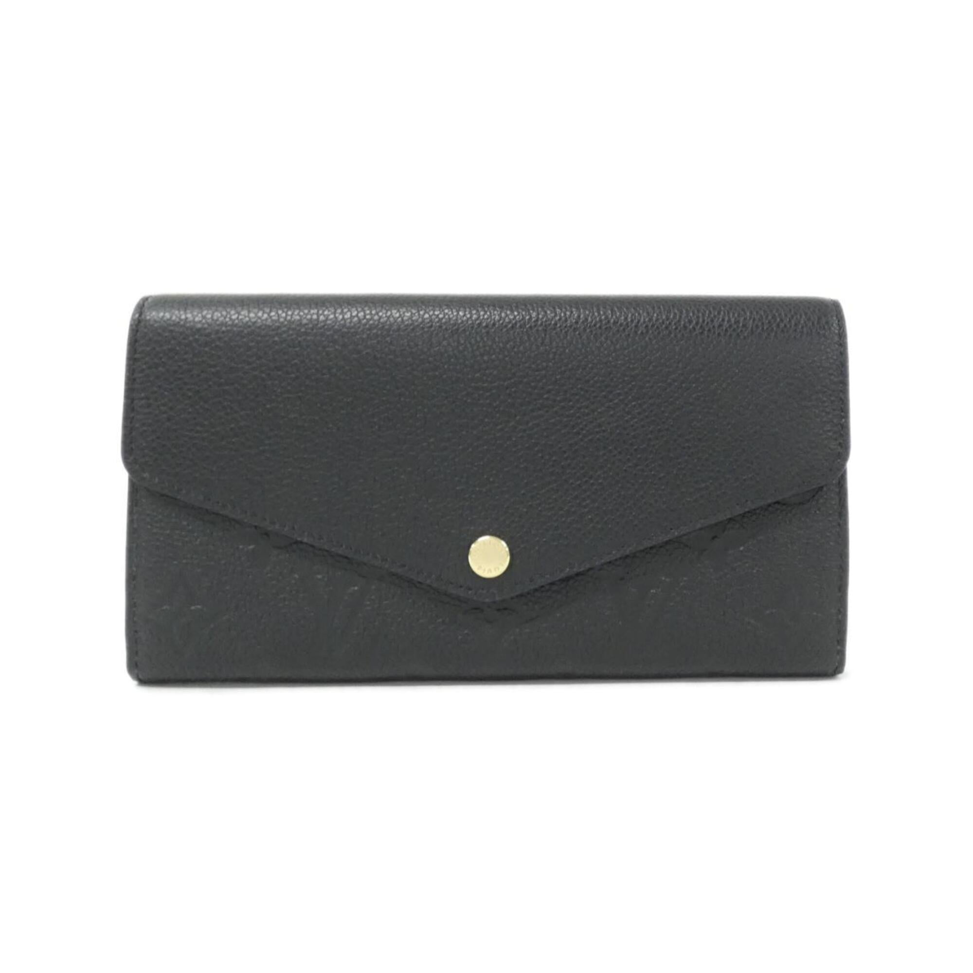 Louis Vuitton Black Leather Long Wallet (Bi-Fold) (Pre-Owned)