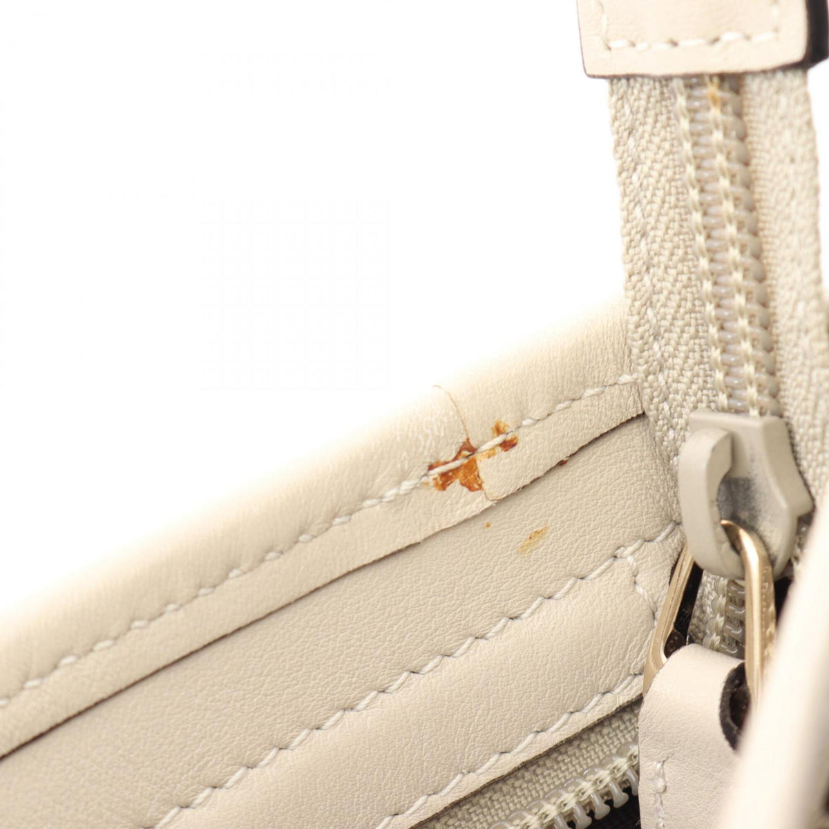 Gucci Beige Ivory Canvas Leather Handbag Shoulder Bag (Pre-Owned)