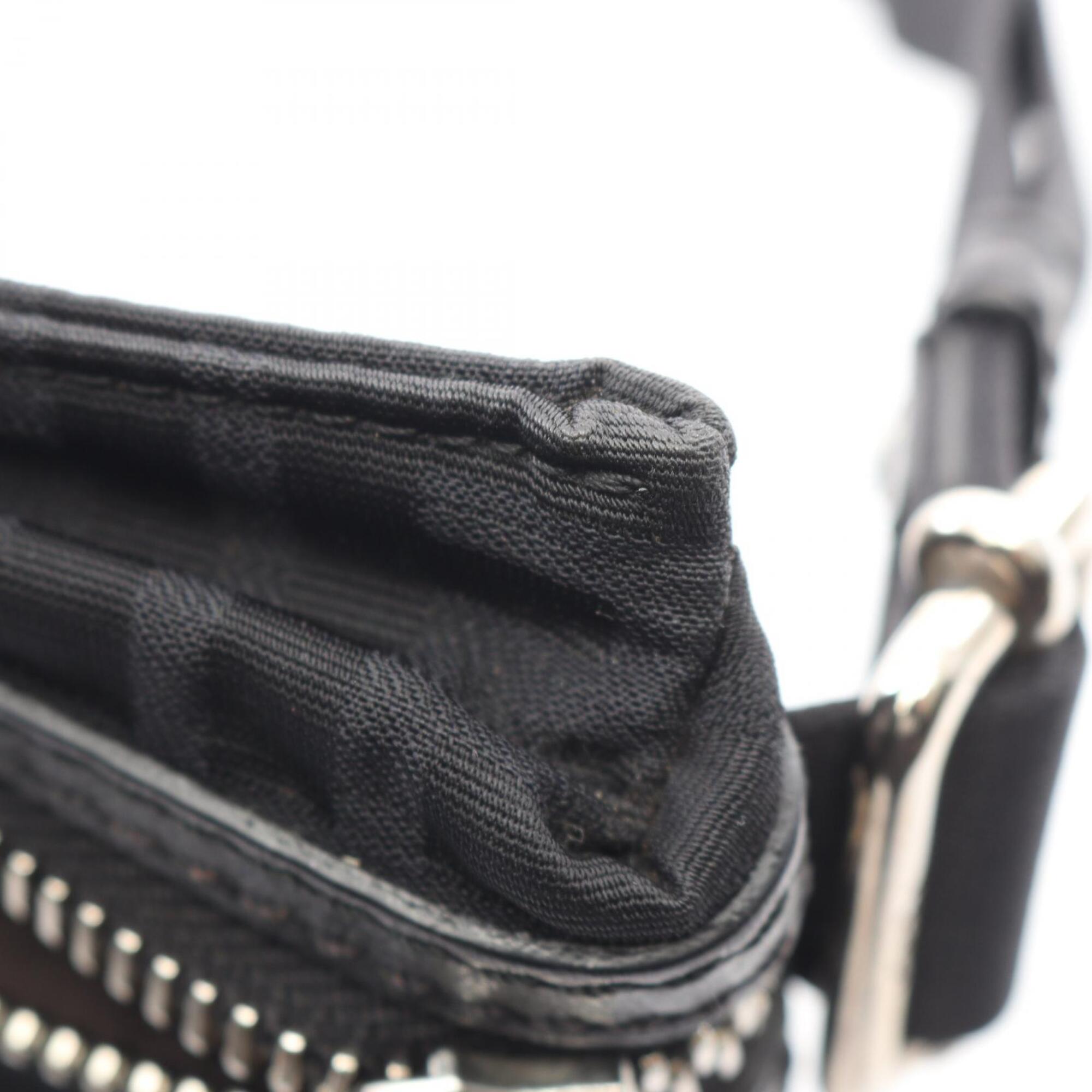 Fendi Zucca Black Nylon Leather Fanny Pack Handbag (Pre-Owned)