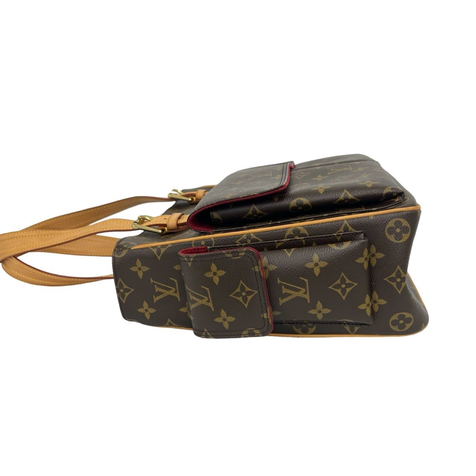 Louis Vuitton Brown Leather Pvc Shoulder Bag Tote Bag (Pre-Owned)