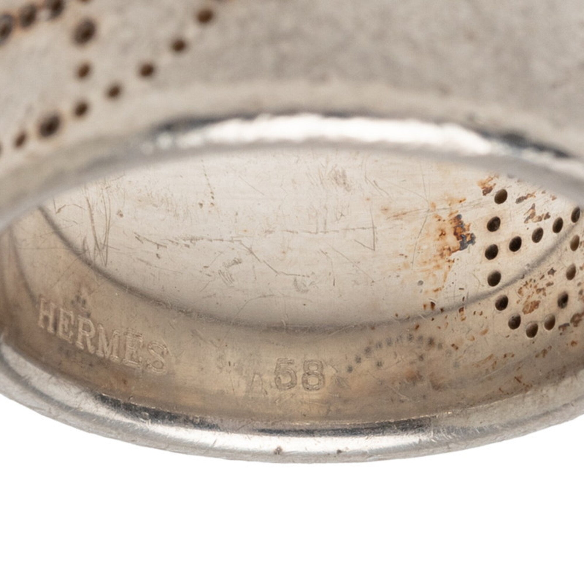 Hermes Silver 925 Band Ring (Pre-Owned)