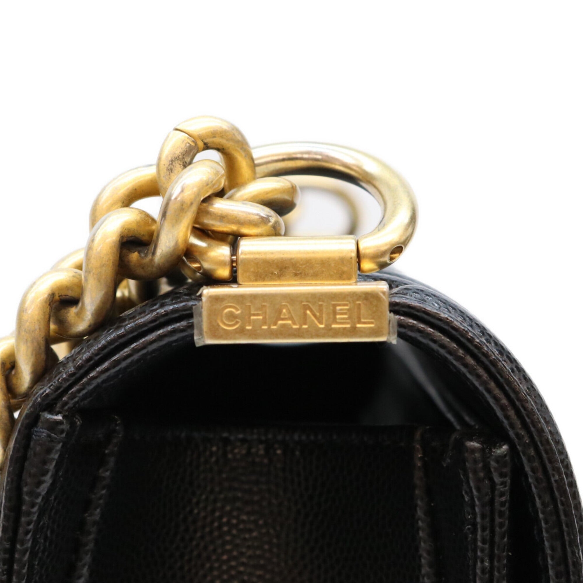 Chanel Black Grained Calfskin Shoulder Bag (Pre-Owned)