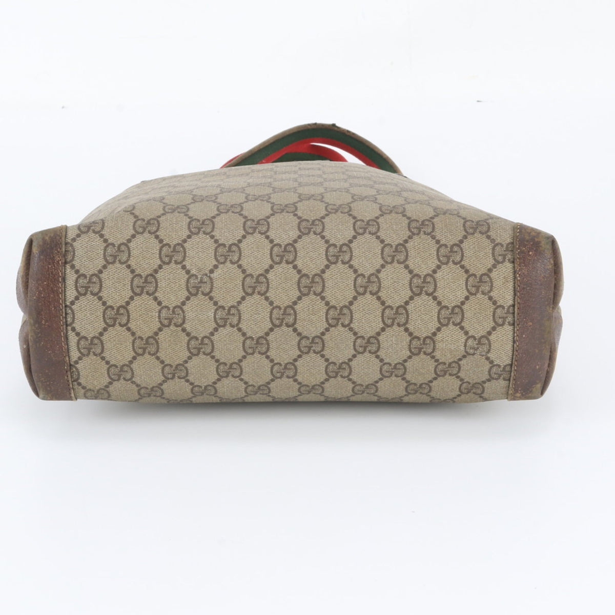 Gucci Brown Leather Coated Canvas Tote Bag (Pre-Owned)