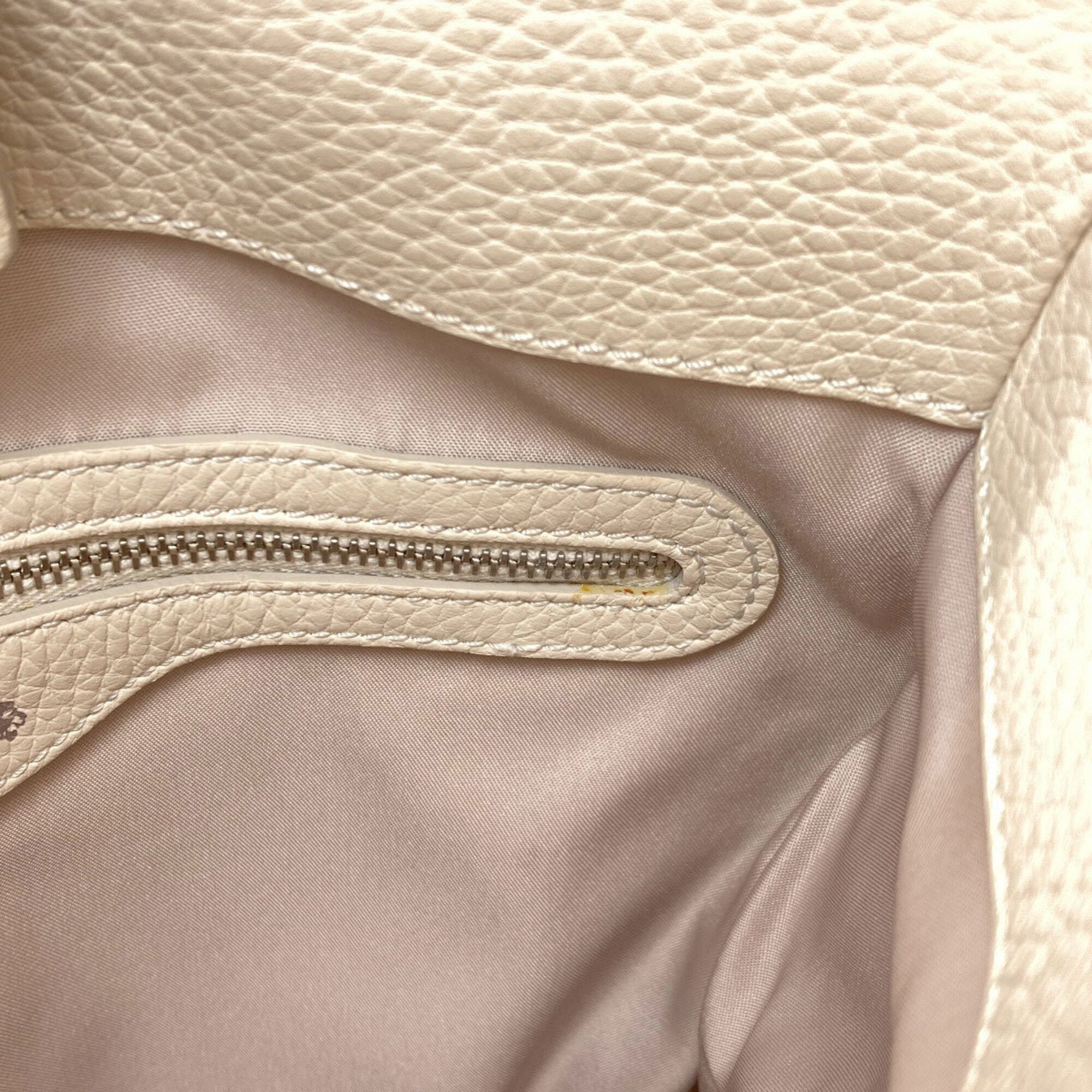 Tod's Cream Leather Tote Bag (Pre-Owned)