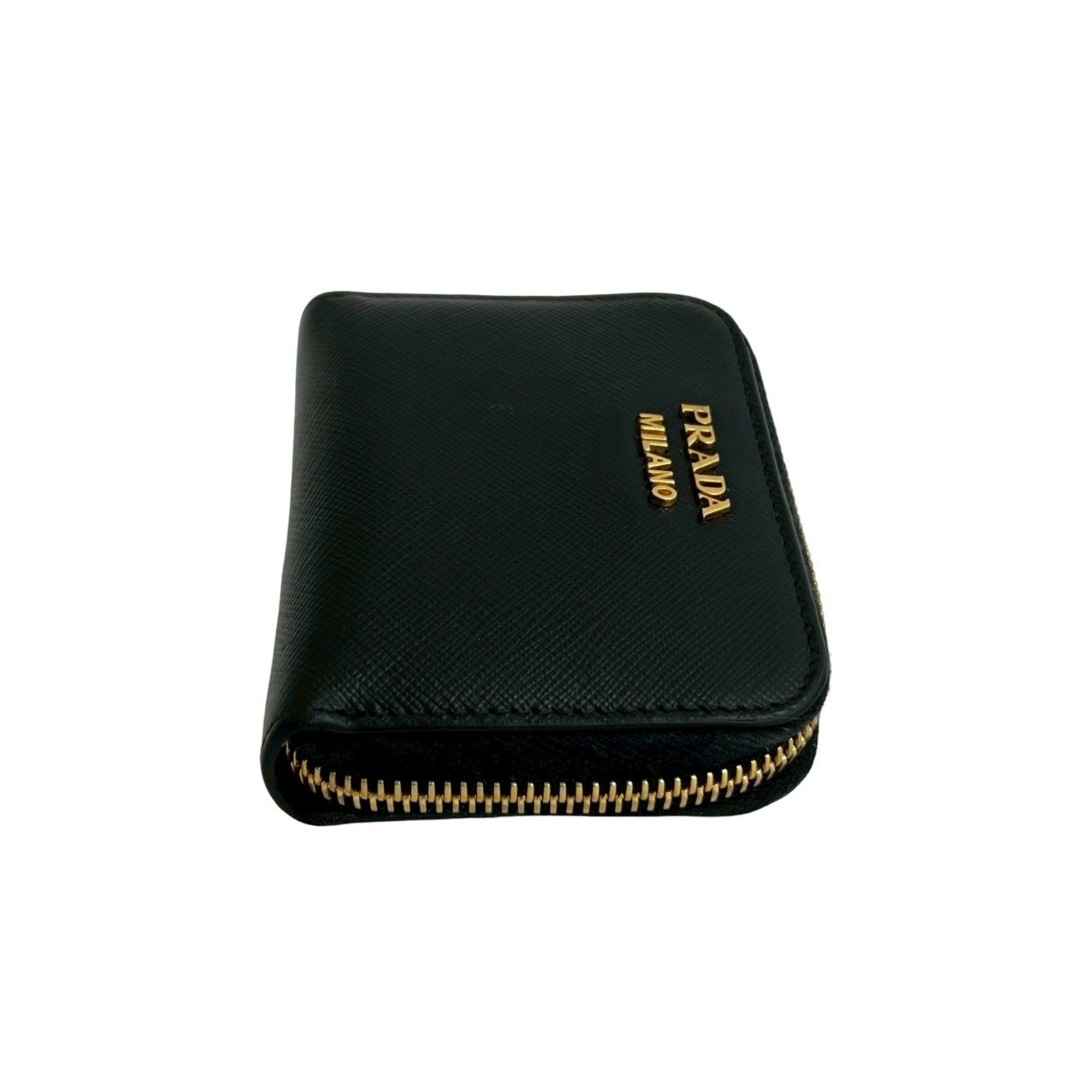 Prada Black Leather Coin Purse/Coin Case (Pre-Owned)