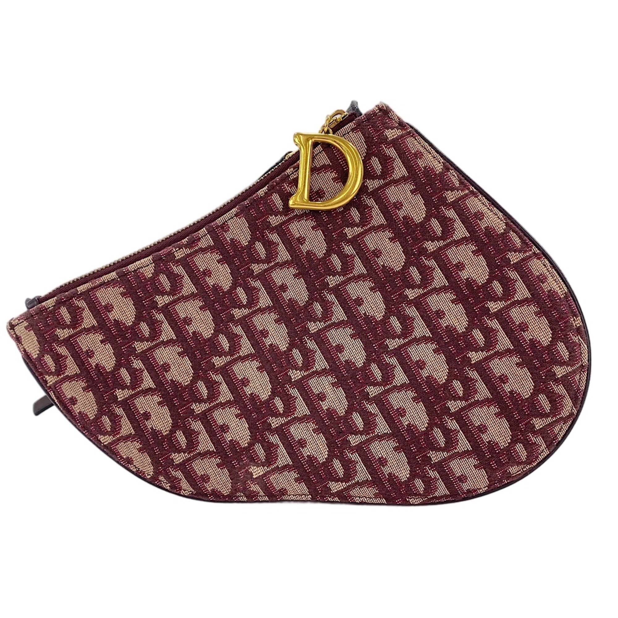 Christian Dior Trotter Red Color Wine Trotter Shoulder Bag (Pre-Owned)
